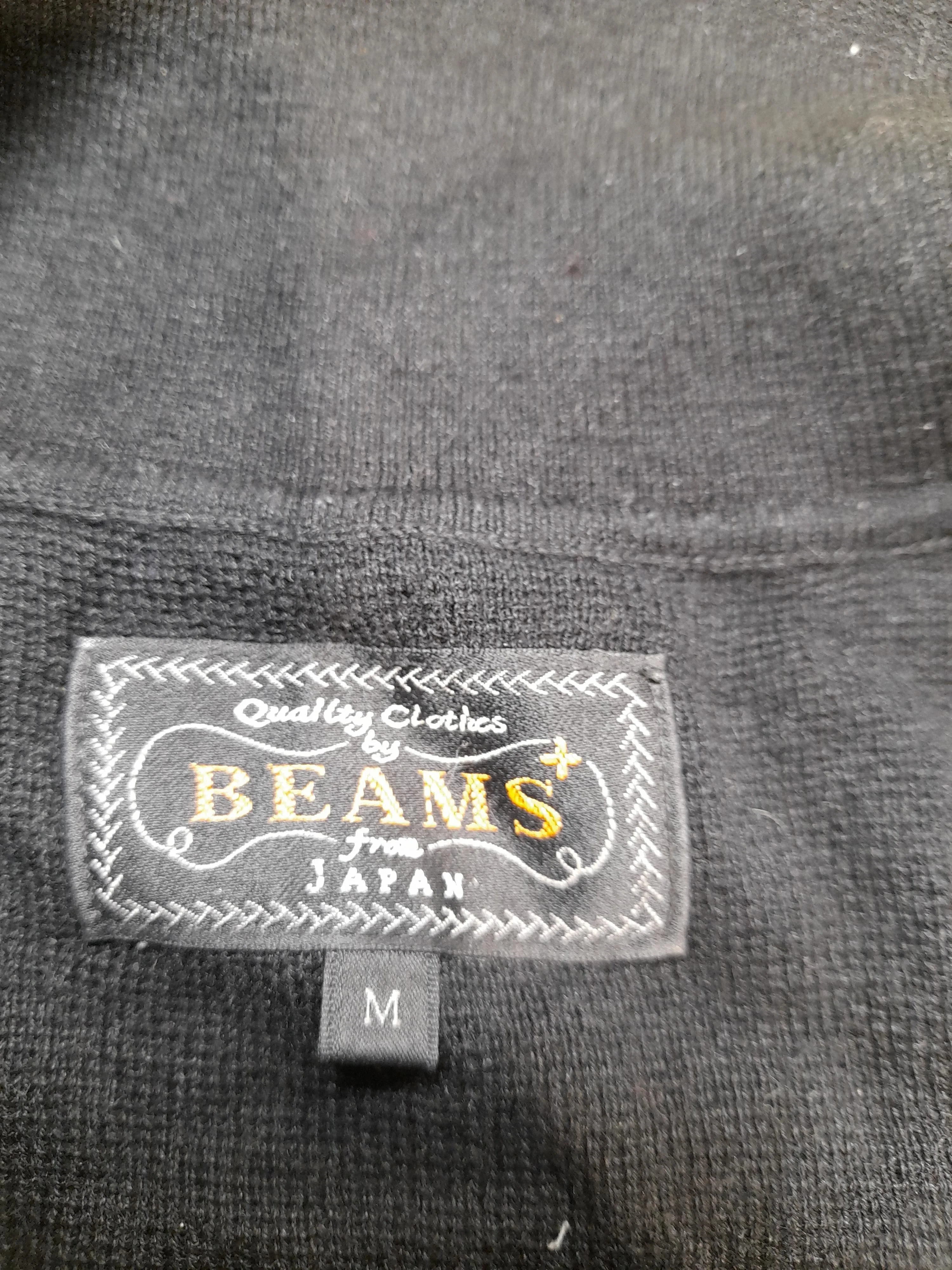 Beams Men's Jumper M Black Checkered Other with Cotton Collared Pullover - Image 5