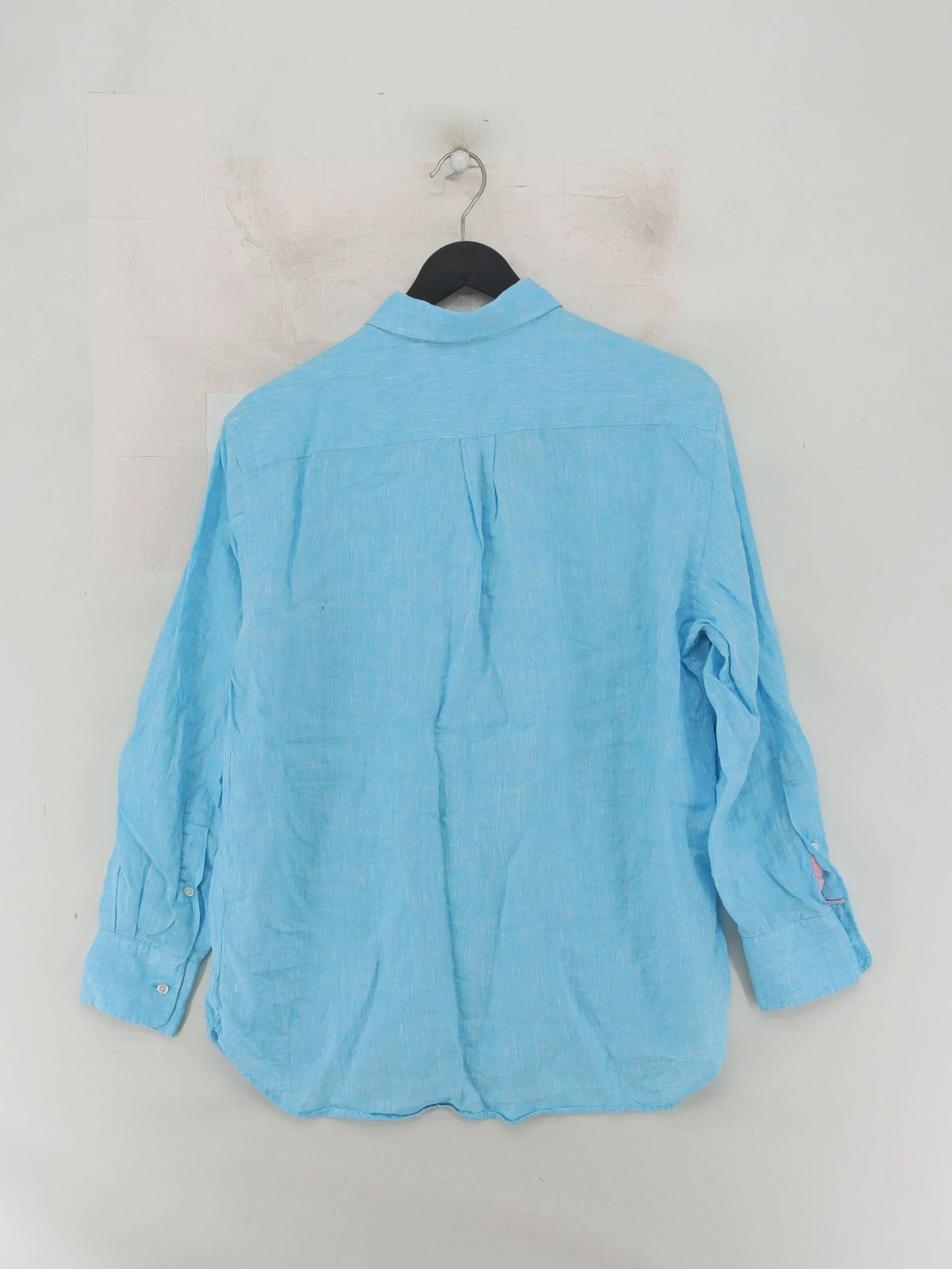 Beaufort & Blake Men's Shirt L Blue 100% Linen Basic - Image 2