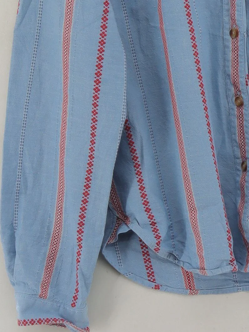 Beaufort & Blake Men's Shirt L Blue Striped 100% Cotton Basic - Image 4