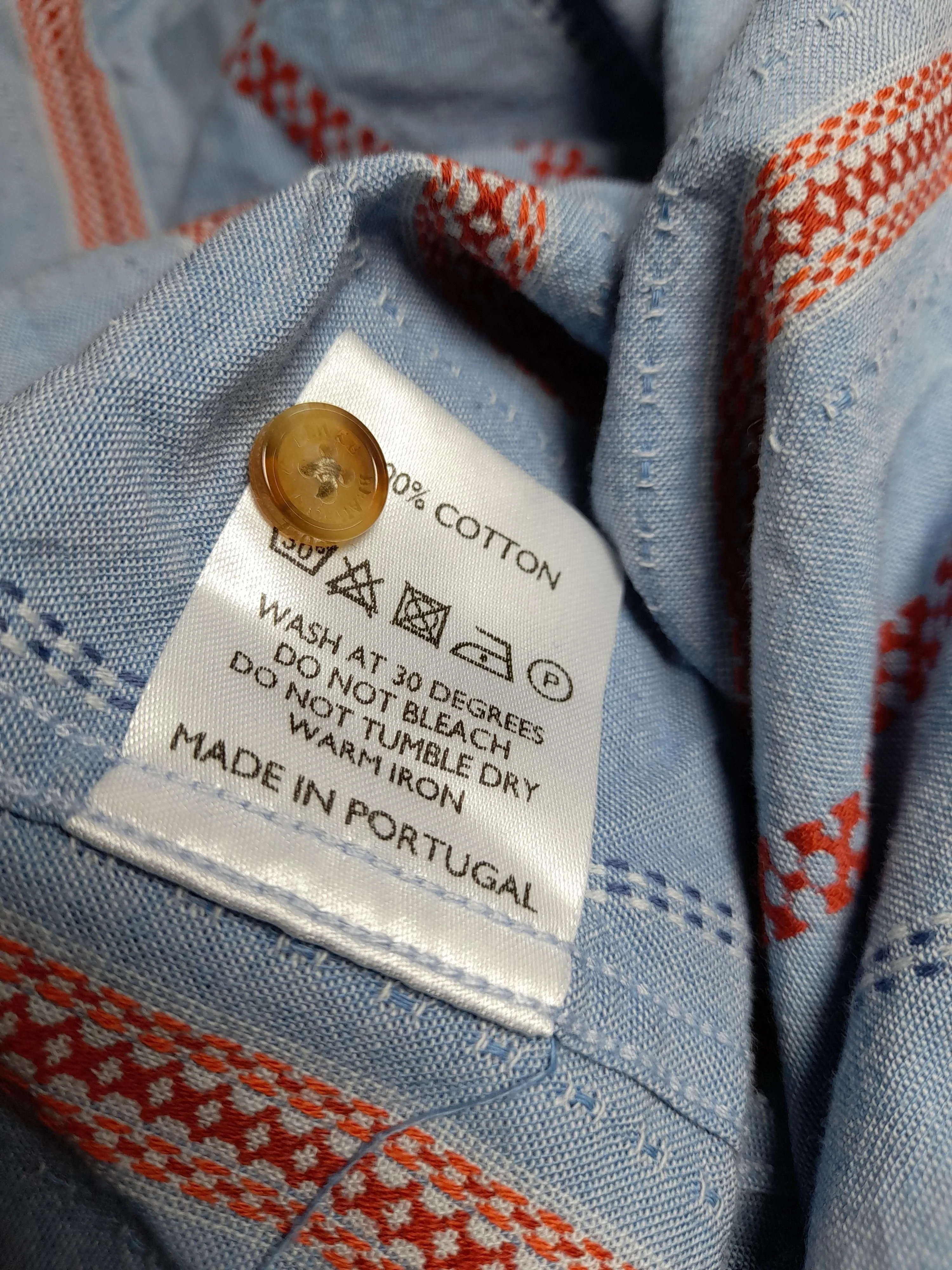 Beaufort & Blake Men's Shirt L Blue Striped 100% Cotton Basic - Image 6