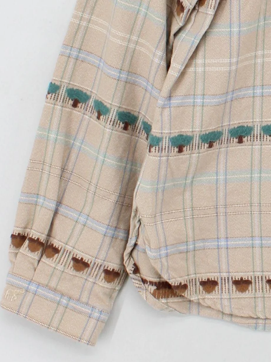 Beaufort & Blake Men's Shirt L Cream Checkered 100% Cotton Basic - Image 4