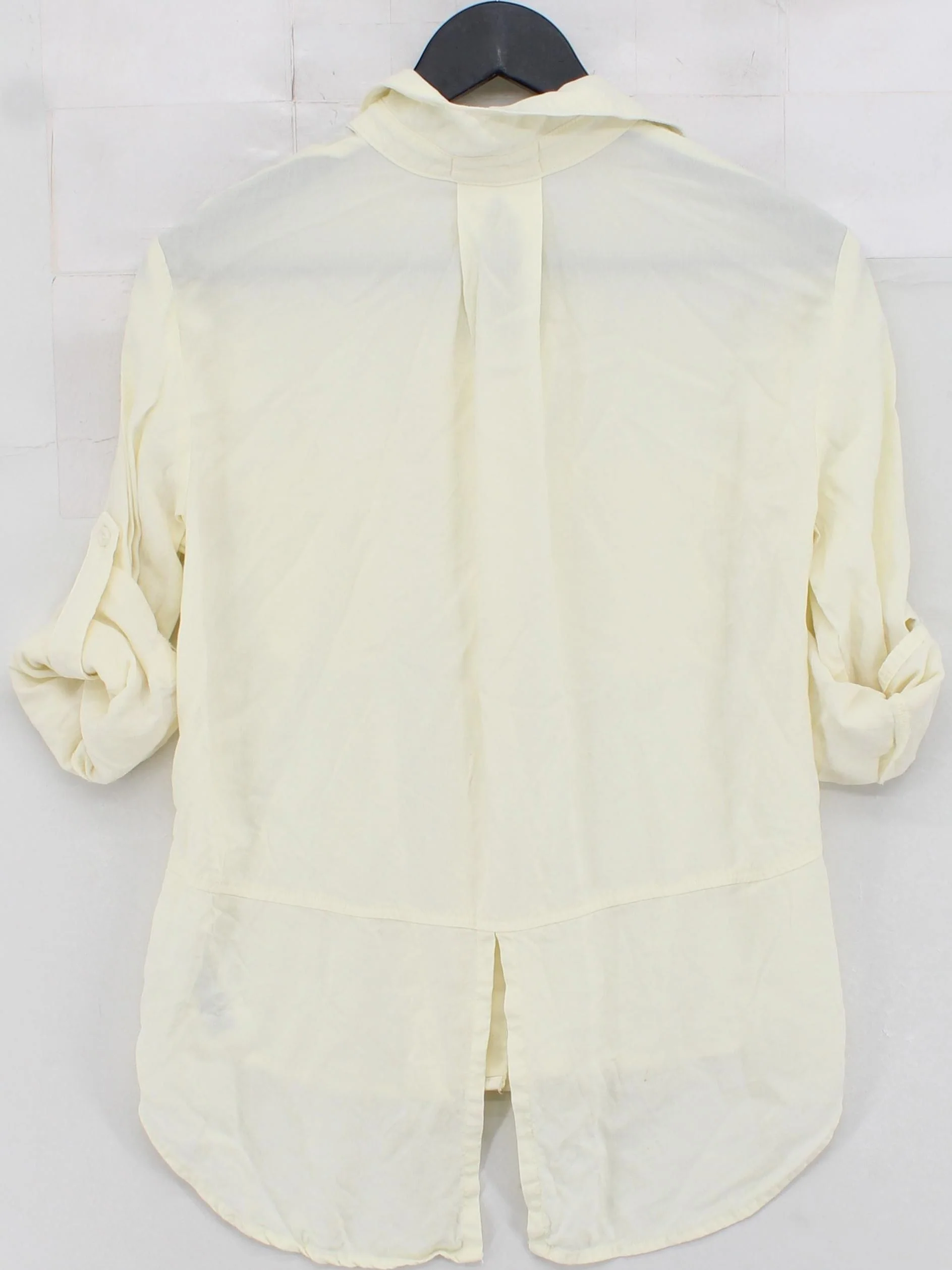 Bella Dahl Women's Shirt XS Cream 100% Lyocell Modal 3/4 Sleeve Collared Basic - Image 2