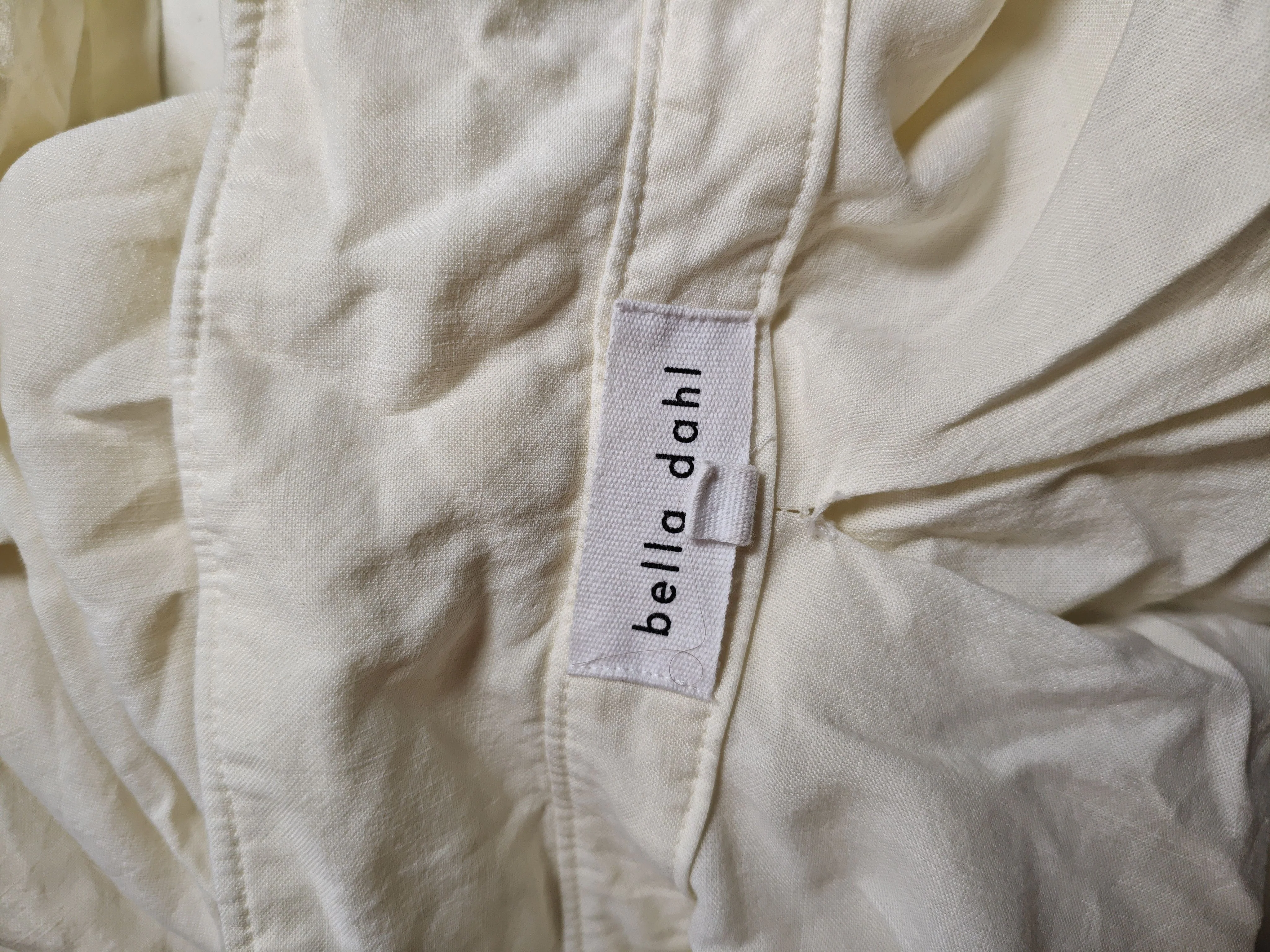 Bella Dahl Women's Shirt XS Cream 100% Lyocell Modal 3/4 Sleeve Collared Basic - Image 5