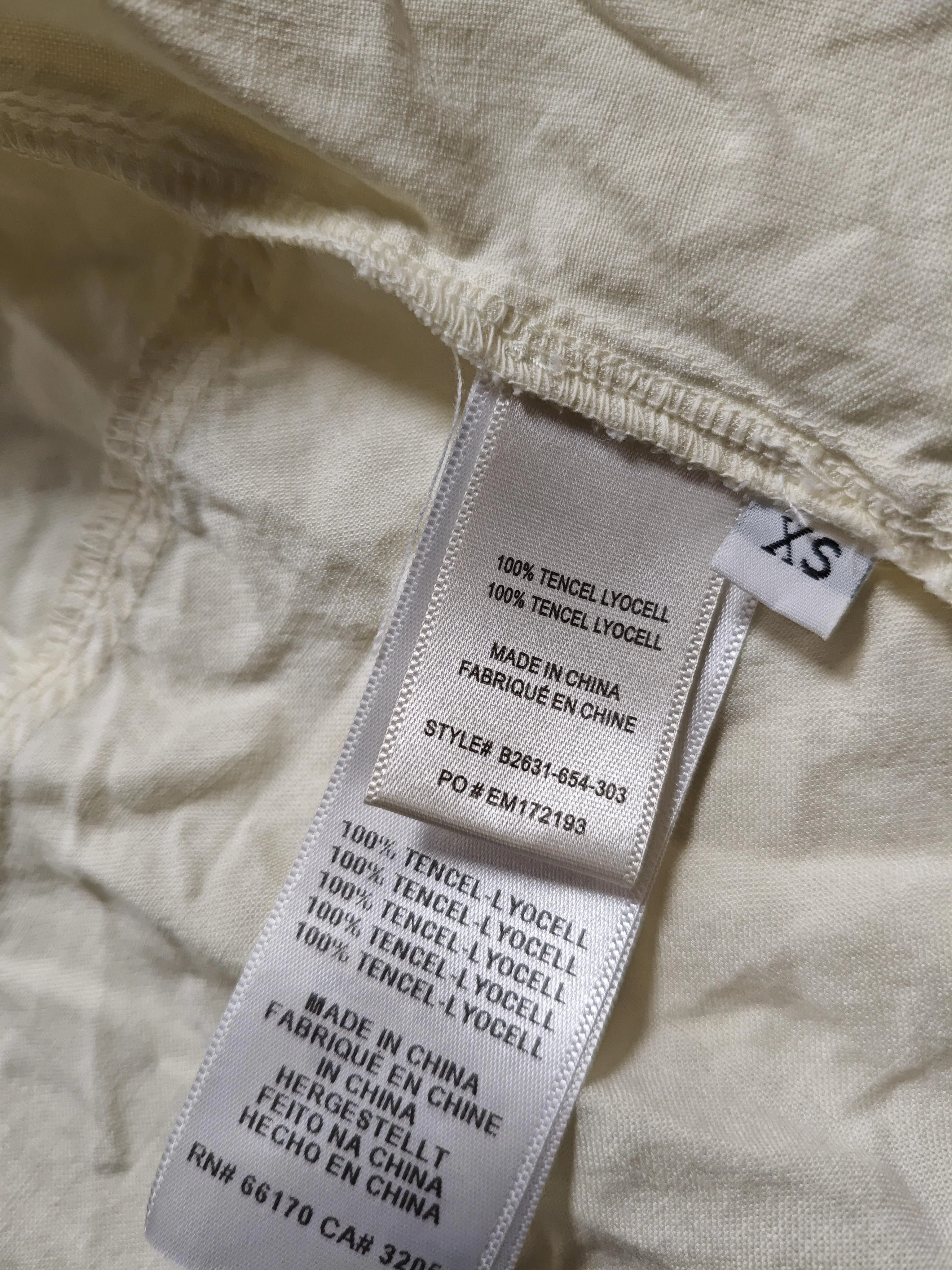 Bella Dahl Women's Shirt XS Cream 100% Lyocell Modal 3/4 Sleeve Collared Basic - Image 6