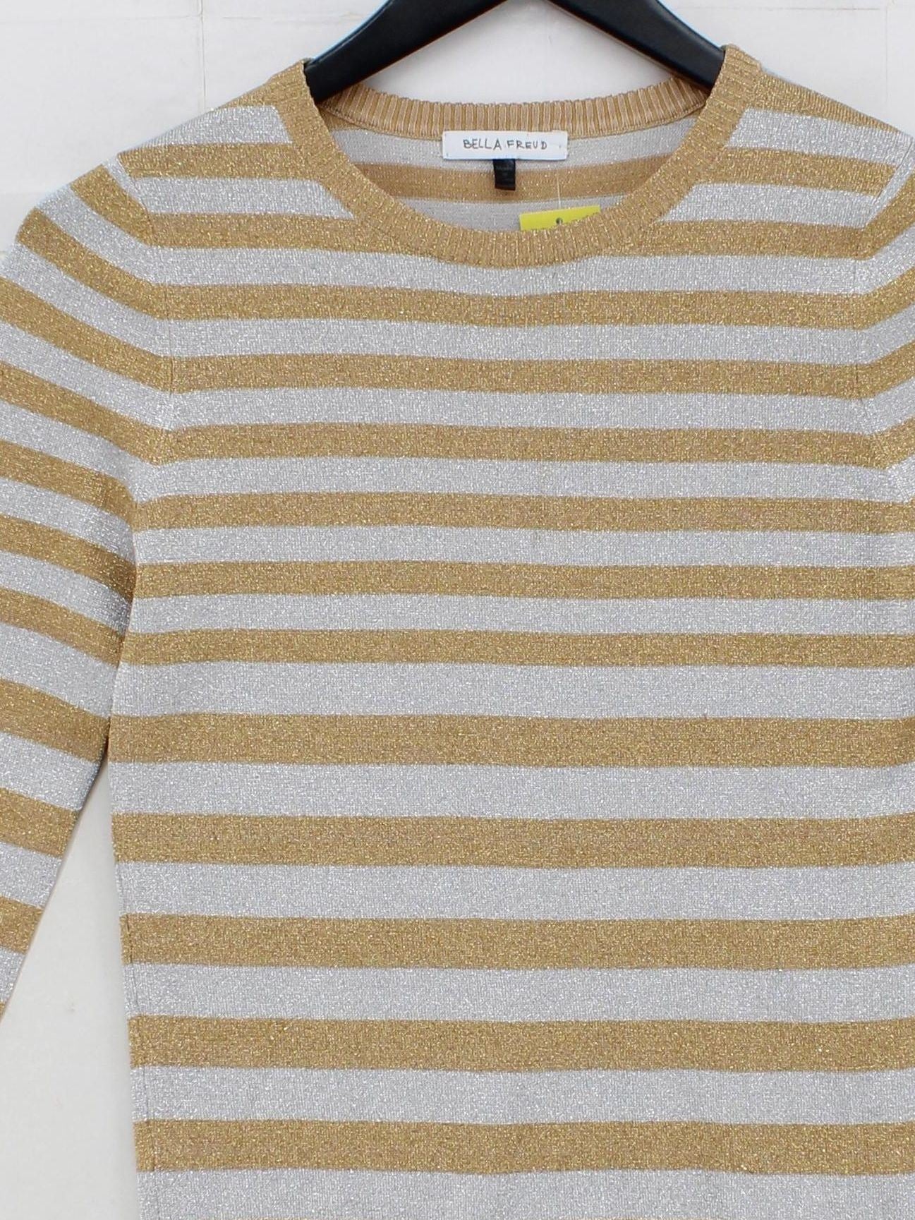 Bella Freud Women's Jumper S Gold Rayon with Other, Nylon Pullover - Image 3