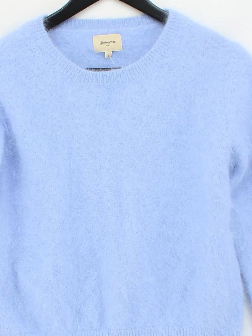 Bellerose Women's Jumper L Blue Angora with Polyamide, Nylon Crew Neck Pullover - Image 3