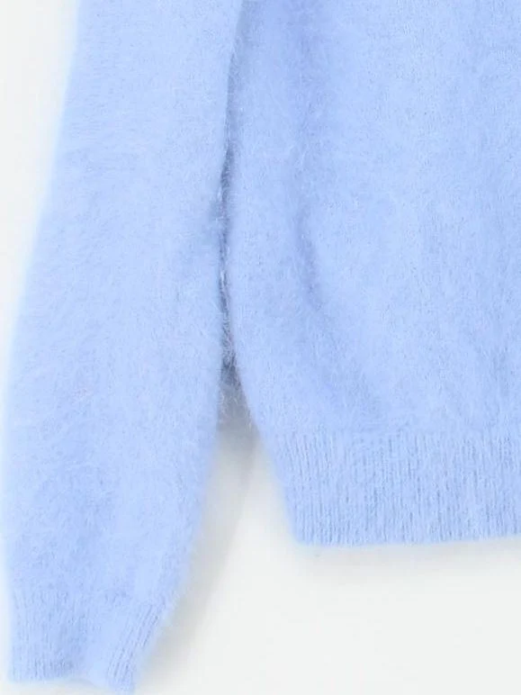 Bellerose Women's Jumper L Blue Angora with Polyamide, Nylon Crew Neck Pullover - Image 4