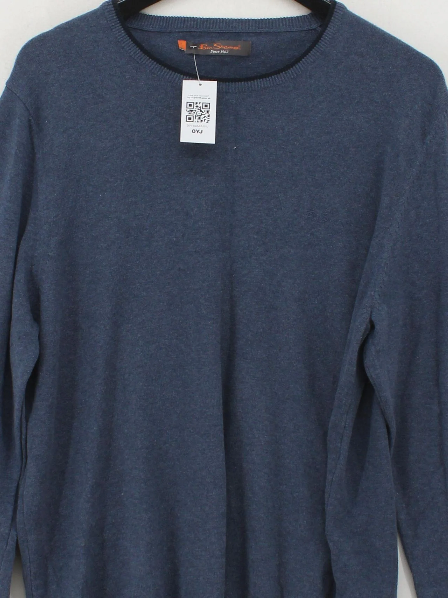 Ben Sherman Men's Jumper M Blue 100% Other Crew Neck Pullover New with tags - Image 3