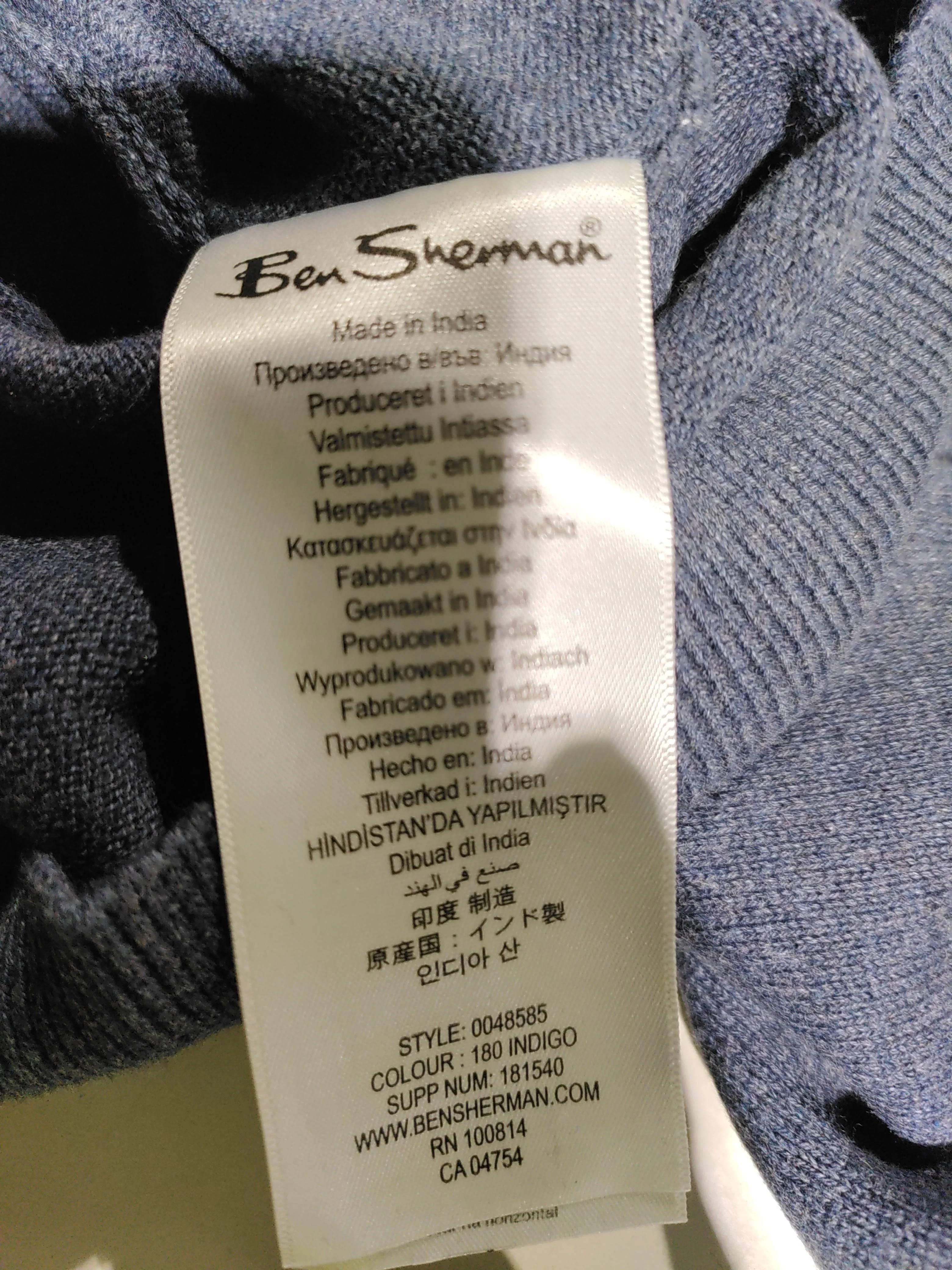 Ben Sherman Men's Jumper M Blue 100% Other Crew Neck Pullover New with tags - Image 6