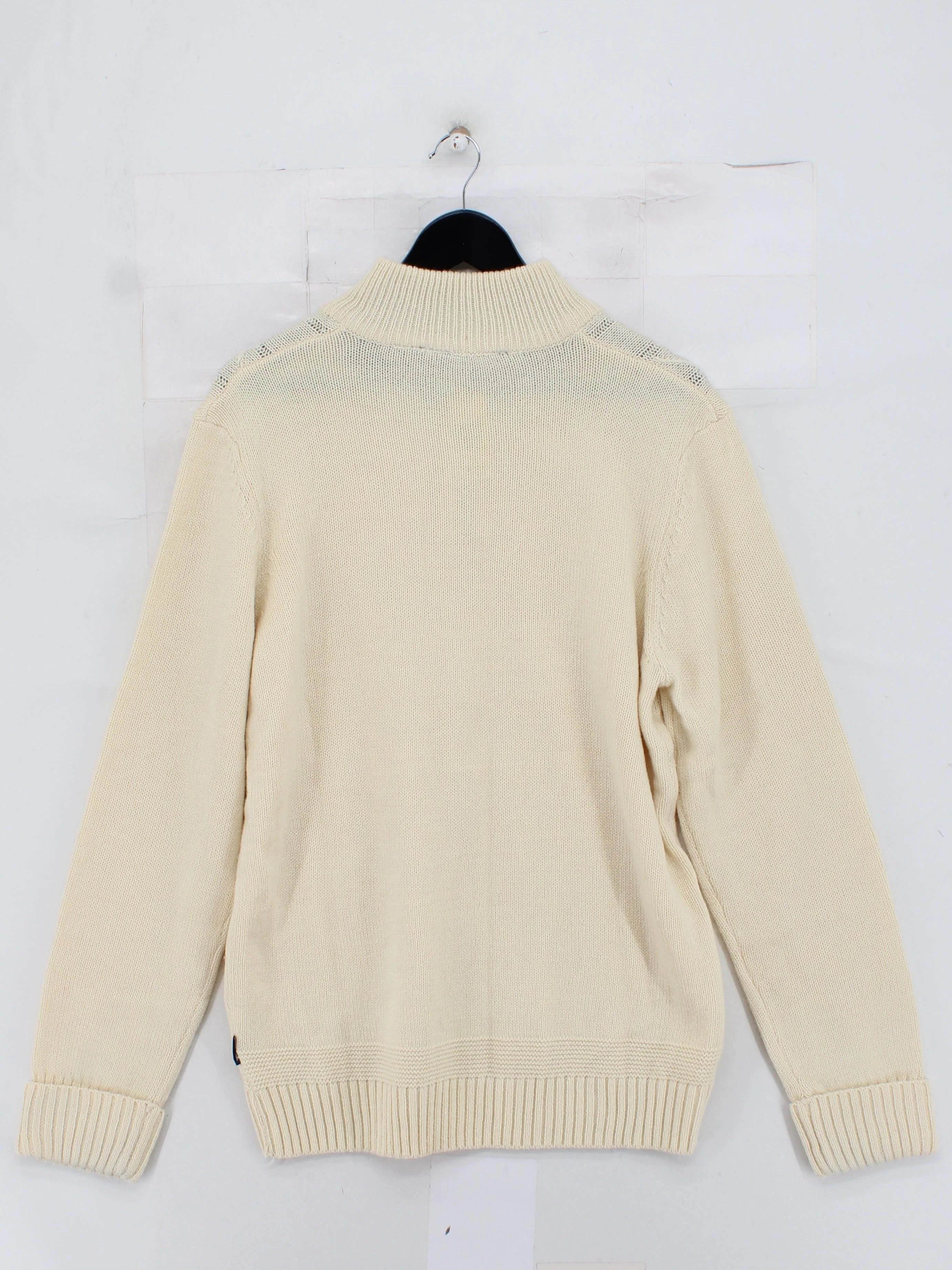 Ben Sherman Men's Jumper XL Cream Acrylic with Wool Mock Neck Pullover - Image 2