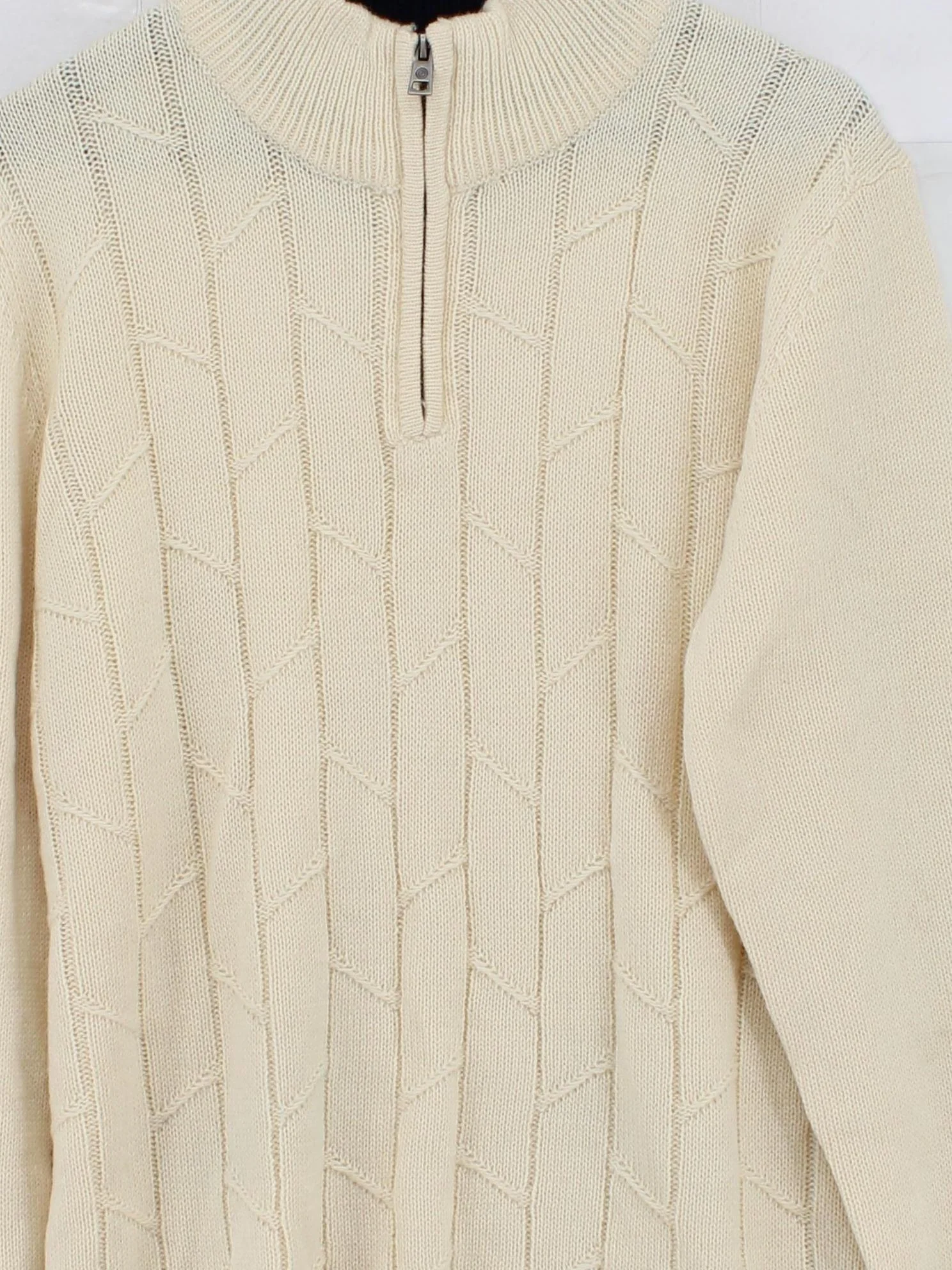 Ben Sherman Men's Jumper XL Cream Acrylic with Wool Mock Neck Pullover - Image 3