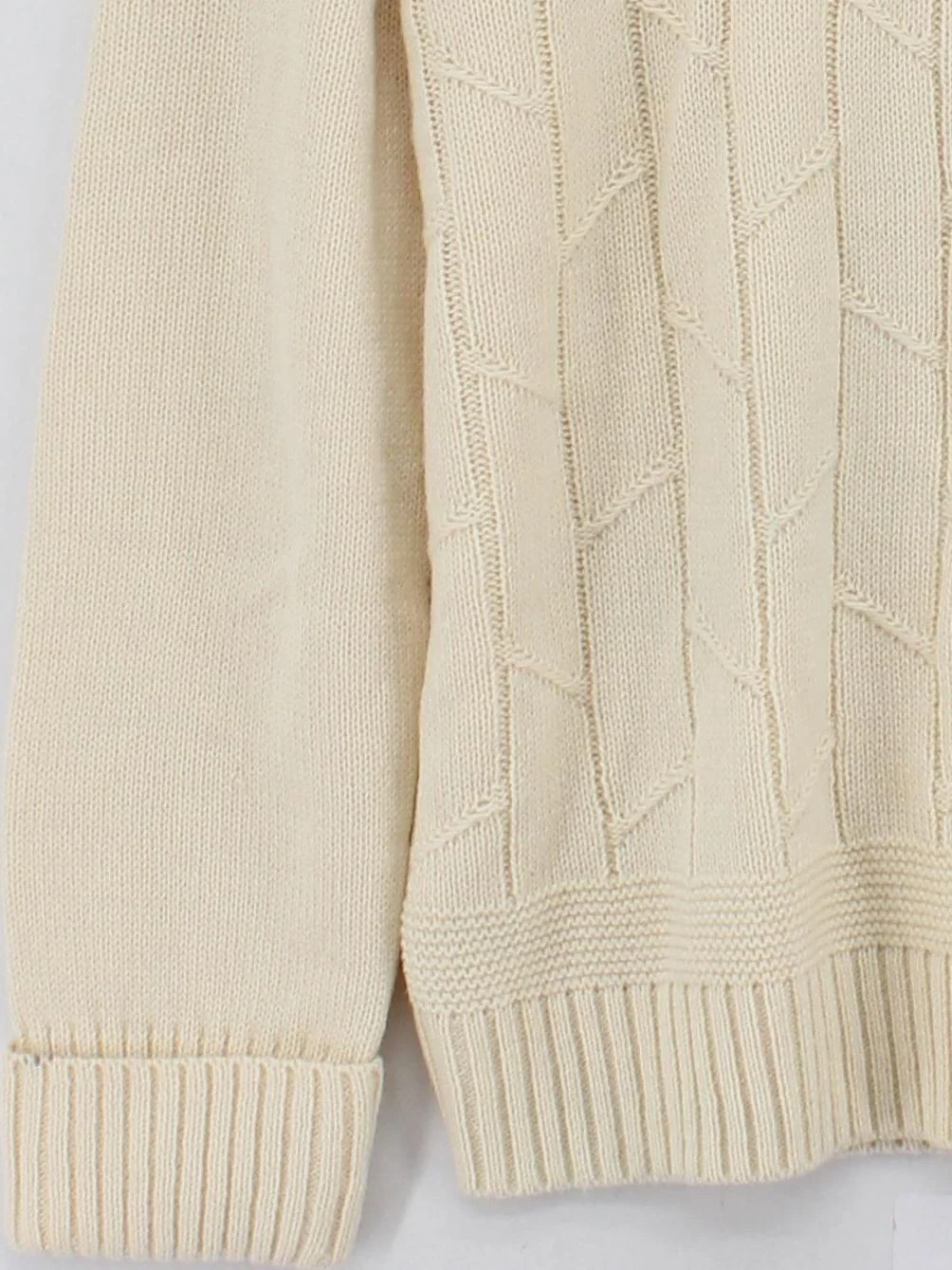 Ben Sherman Men's Jumper XL Cream Acrylic with Wool Mock Neck Pullover - Image 4
