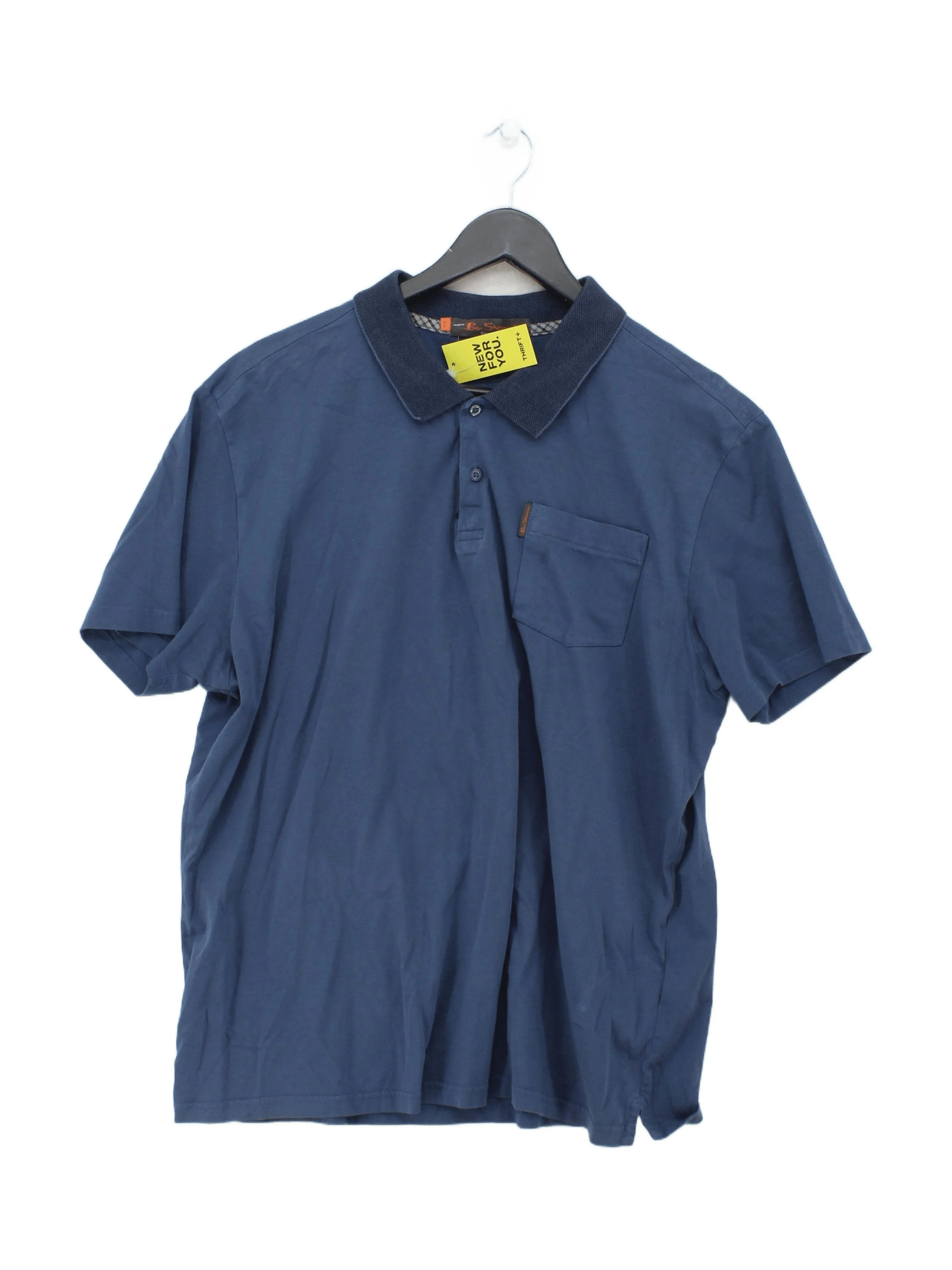 Ben Sherman Men's Polo L Blue 100% Cotton Basic