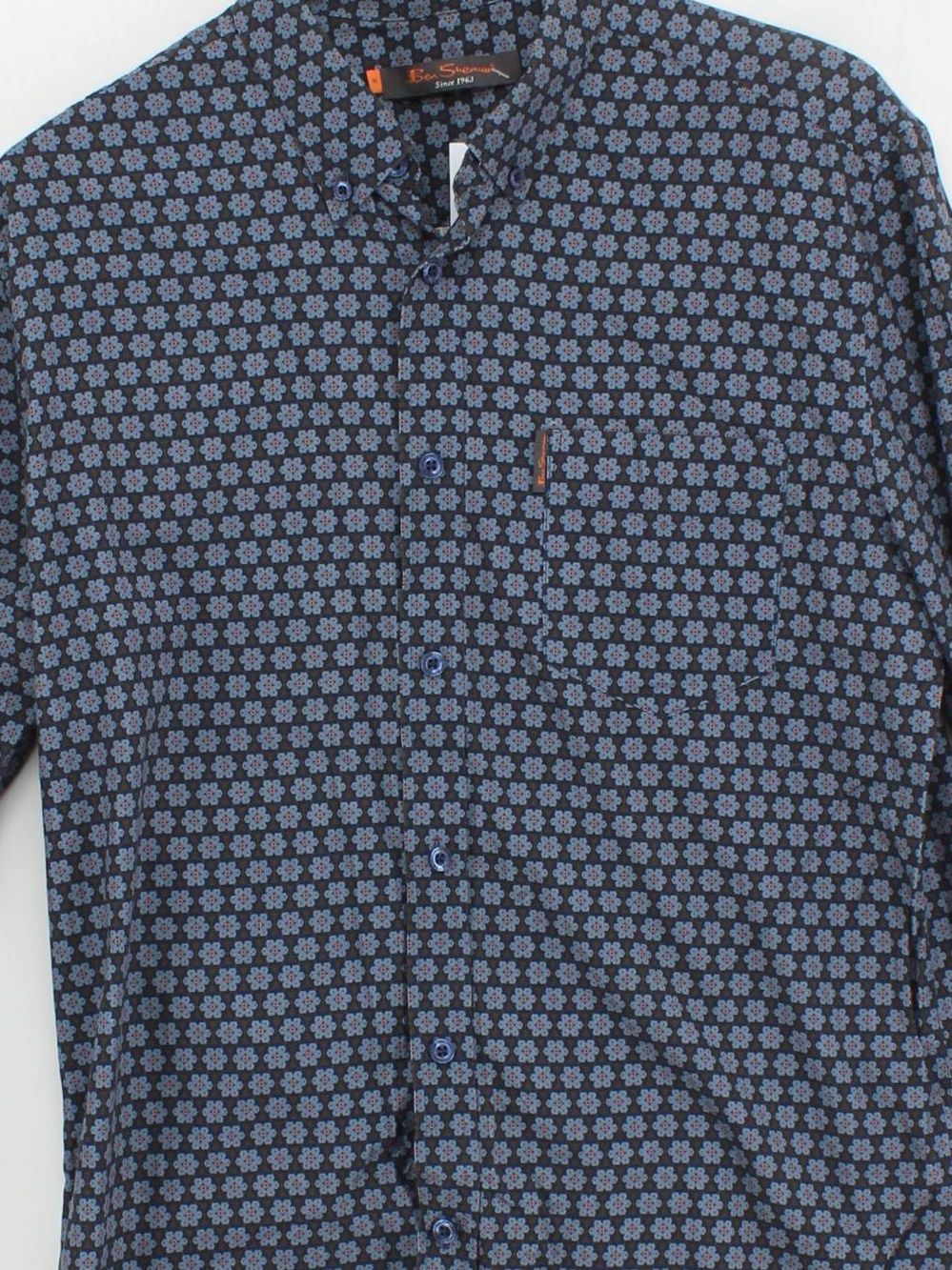 Ben Sherman Men's Shirt M Blue Floral 100% Cotton Basic - Image 3