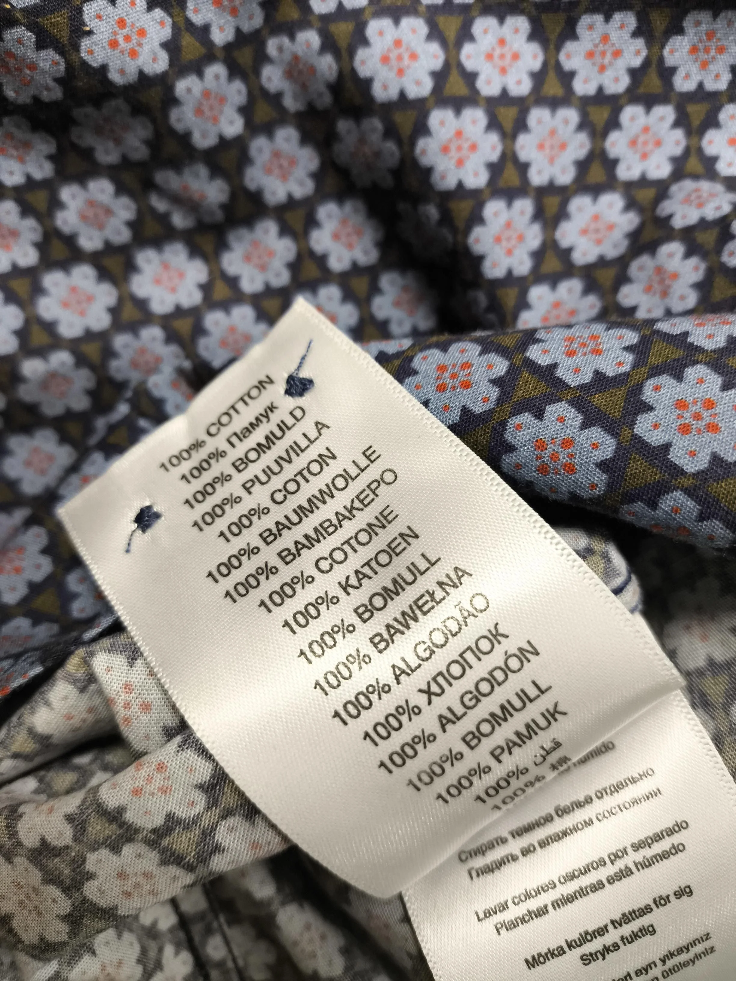 Ben Sherman Men's Shirt M Blue Floral 100% Cotton Basic - Image 6