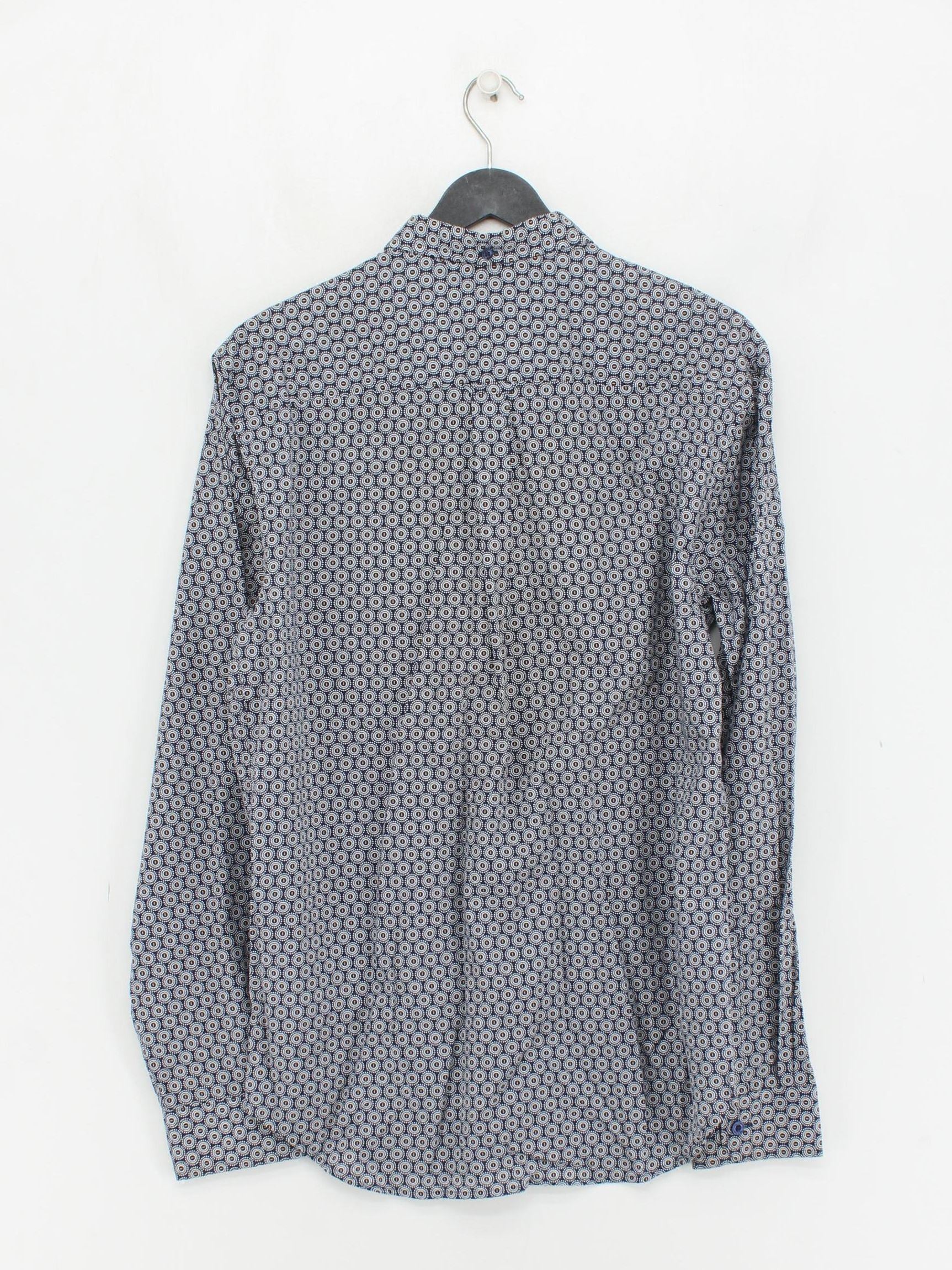 Ben Sherman Men's Shirt M Blue Geometric 100% Cotton Basic - Image 2