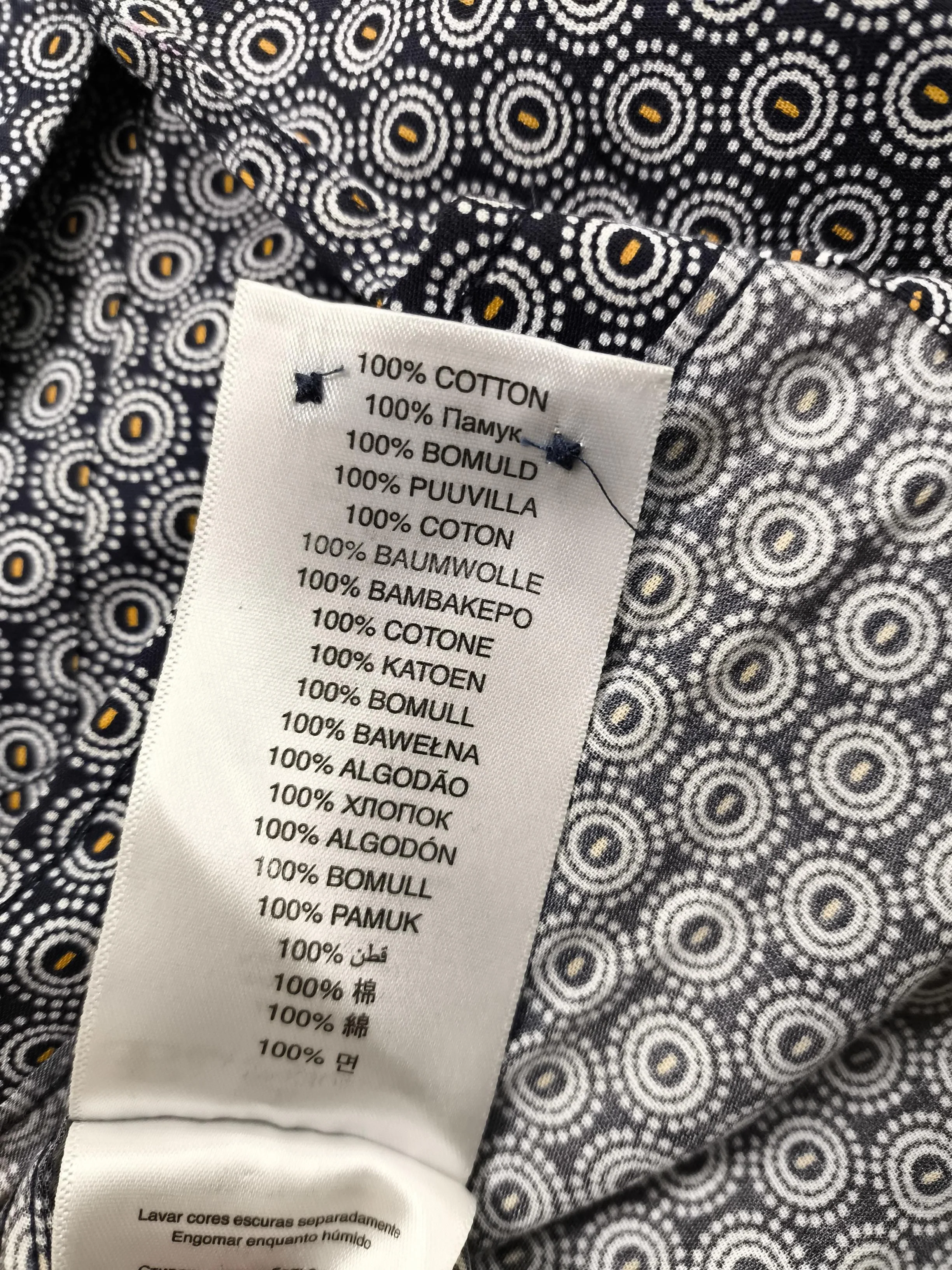 Ben Sherman Men's Shirt M Blue Geometric 100% Cotton Basic - Image 6