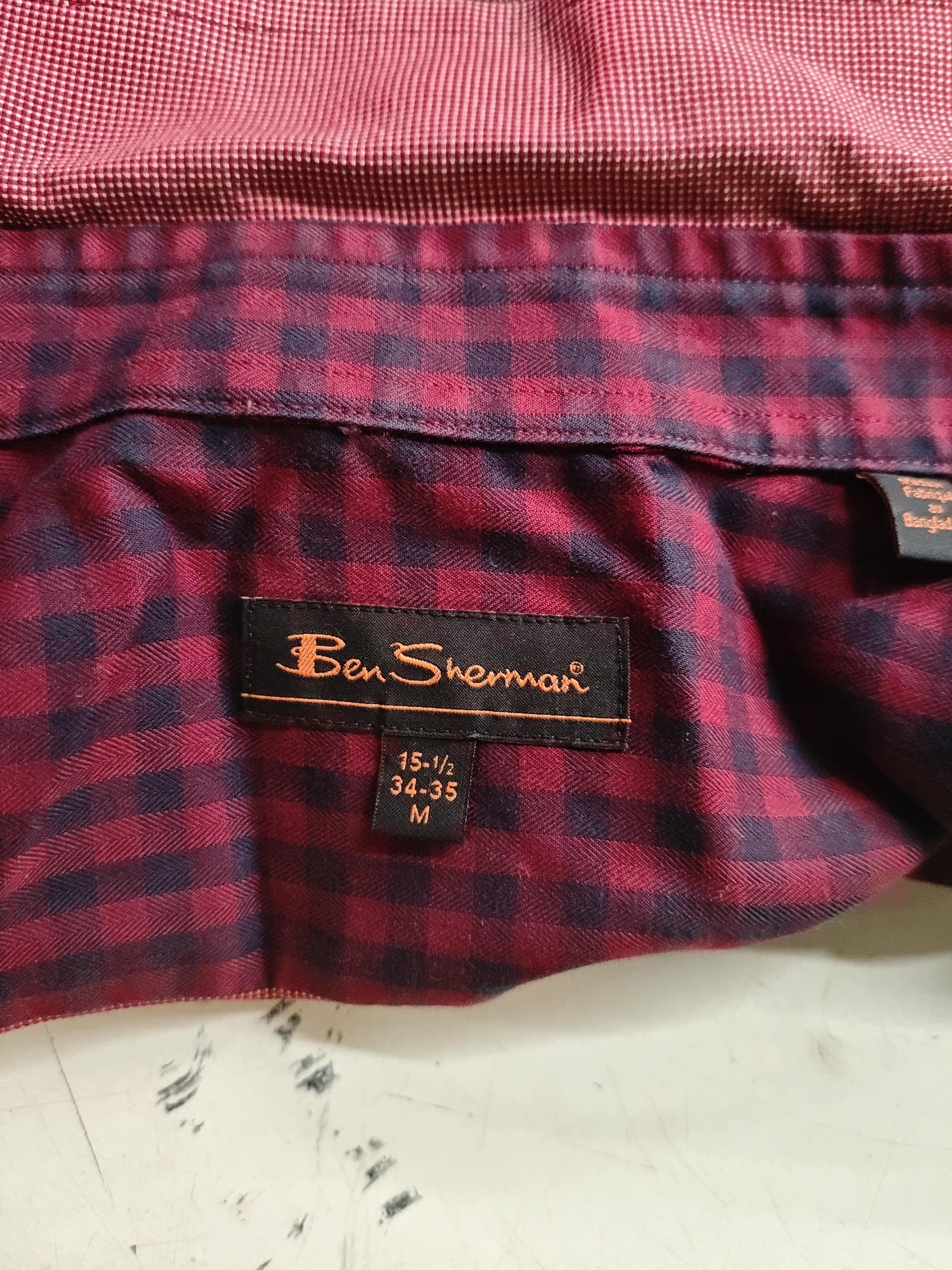 Ben Sherman Men's Shirt M Red Checkered 100% Cotton Basic - Image 6