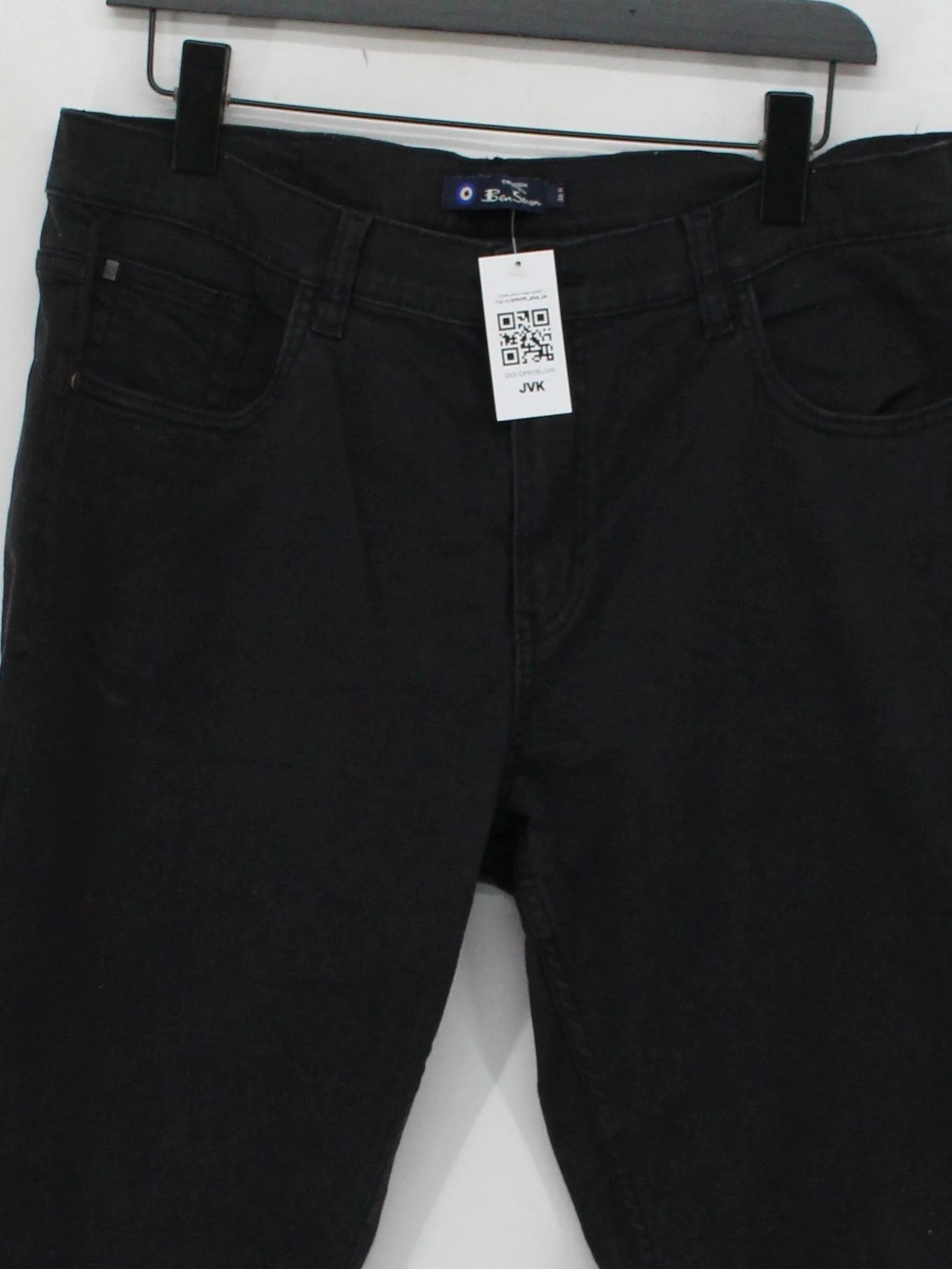 Ben Sherman Men's Trousers W 36 in Black Cotton with Elastane Skinny Chino - Image 3