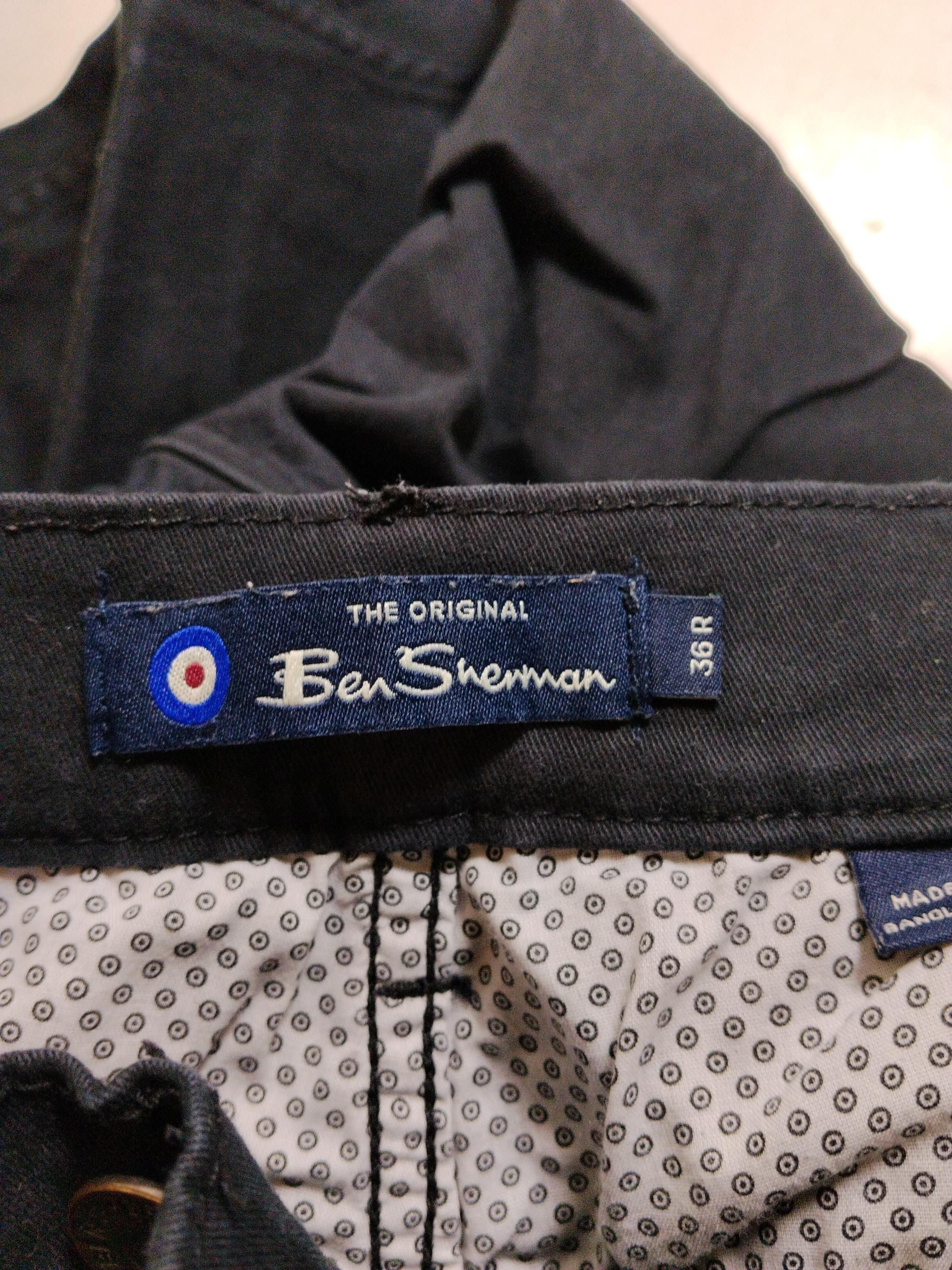 Ben Sherman Men's Trousers W 36 in Black Cotton with Elastane Skinny Chino - Image 5
