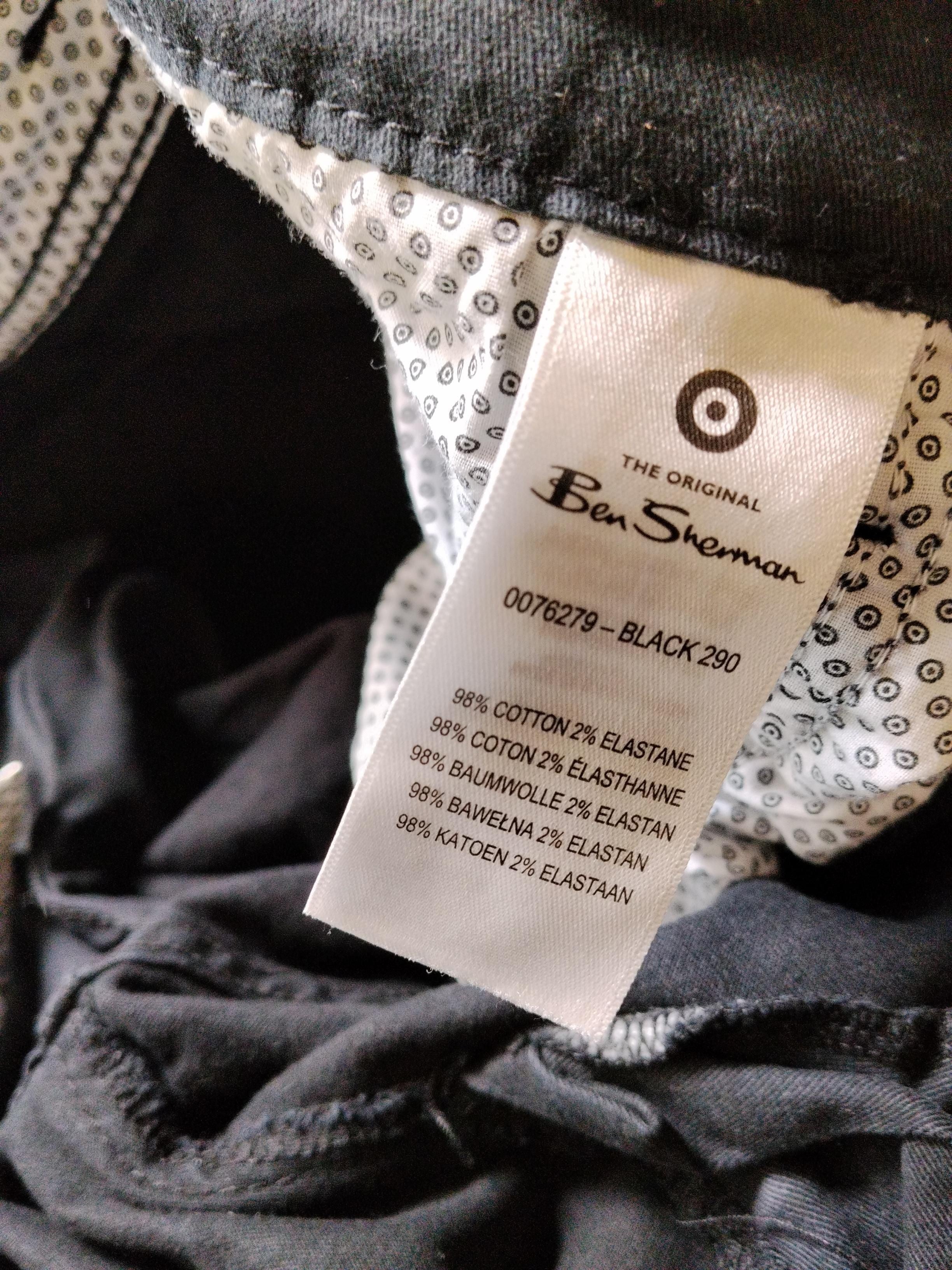 Ben Sherman Men's Trousers W 36 in Black Cotton with Elastane Skinny Chino - Image 6