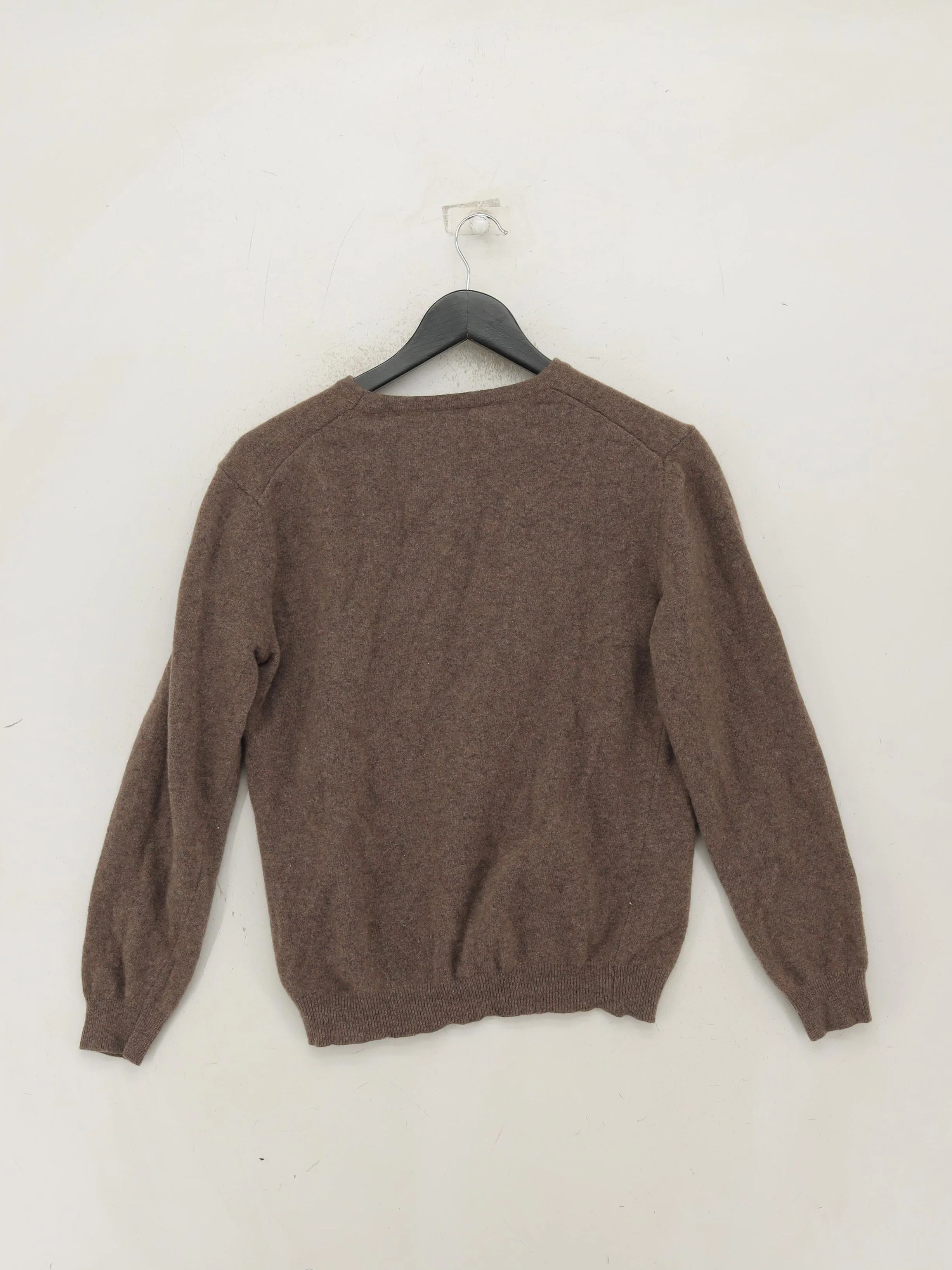 Benetton Men's Jumper M Brown 100% Wool Round Neck Pullover - Image 2