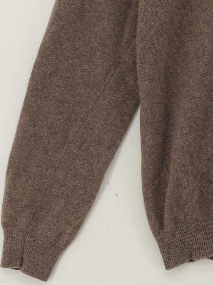 Benetton Men's Jumper M Brown 100% Wool Round Neck Pullover - Image 4