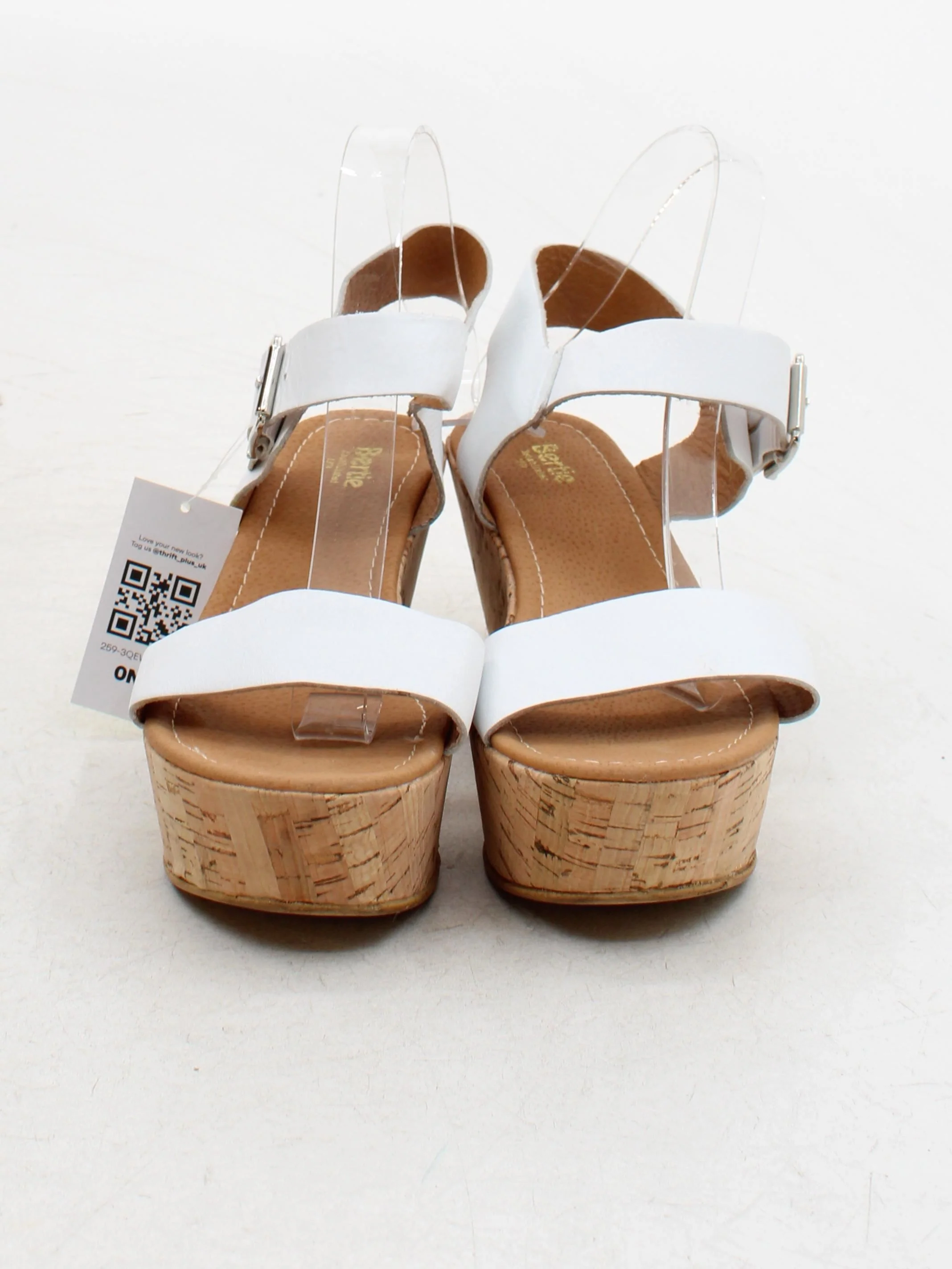 Bertie Women's Sandals UK 7 White 100% Leather Espadrille - Image 2