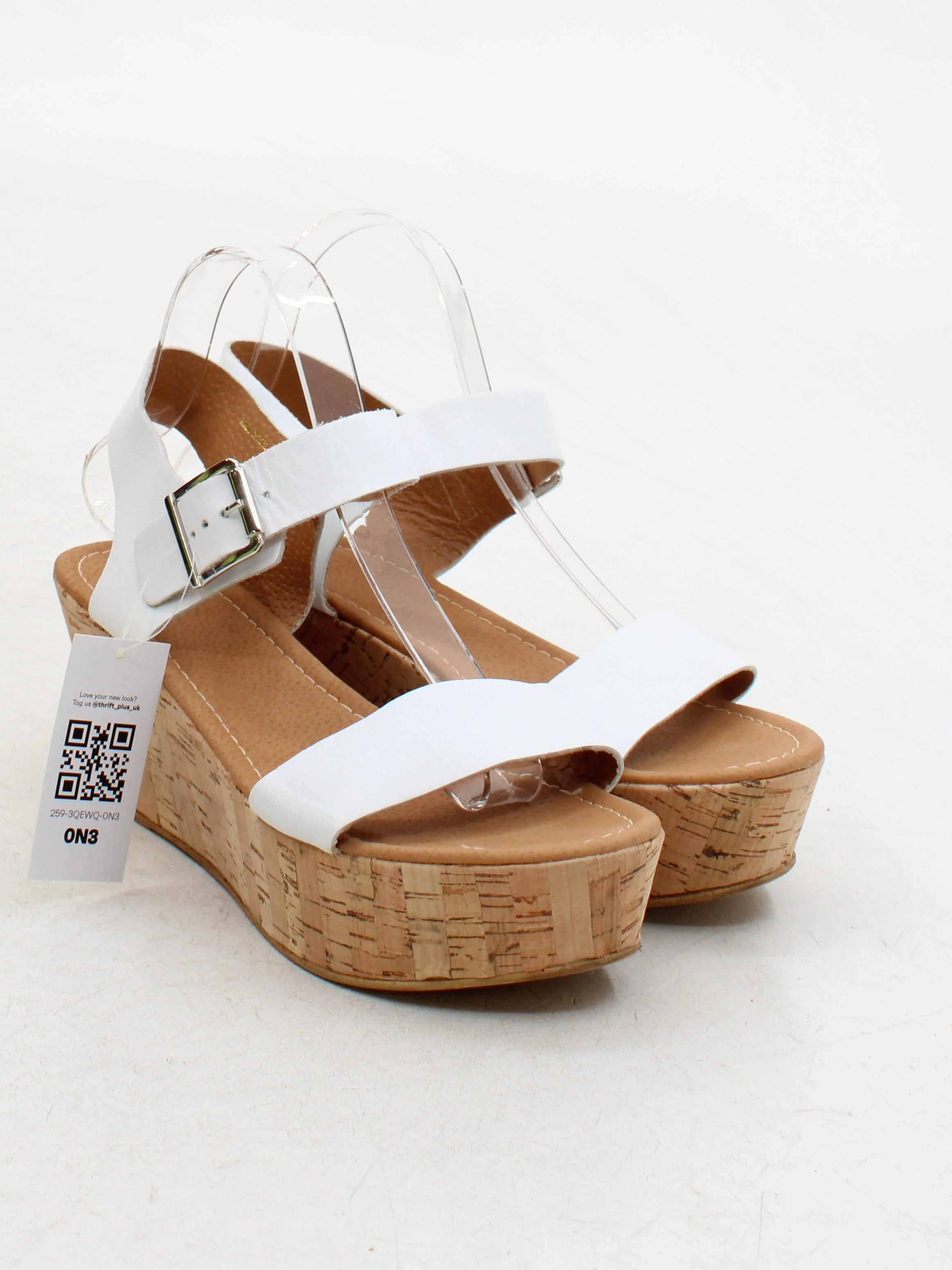 Bertie Women's Sandals UK 7 White 100% Leather Espadrille - Image 4