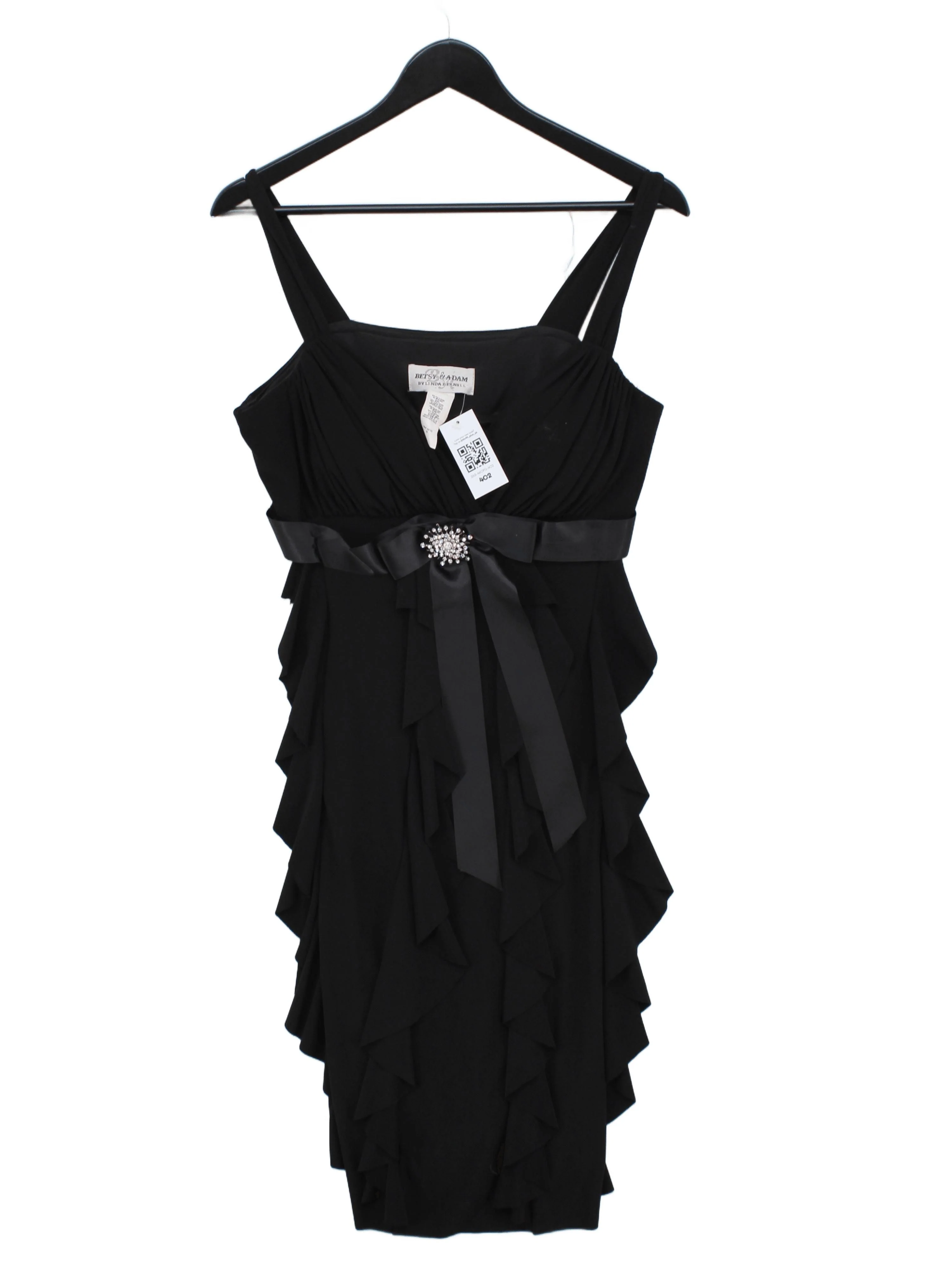 Betsy & Adam by Linda Bernell Mini Dress UK14 in Black