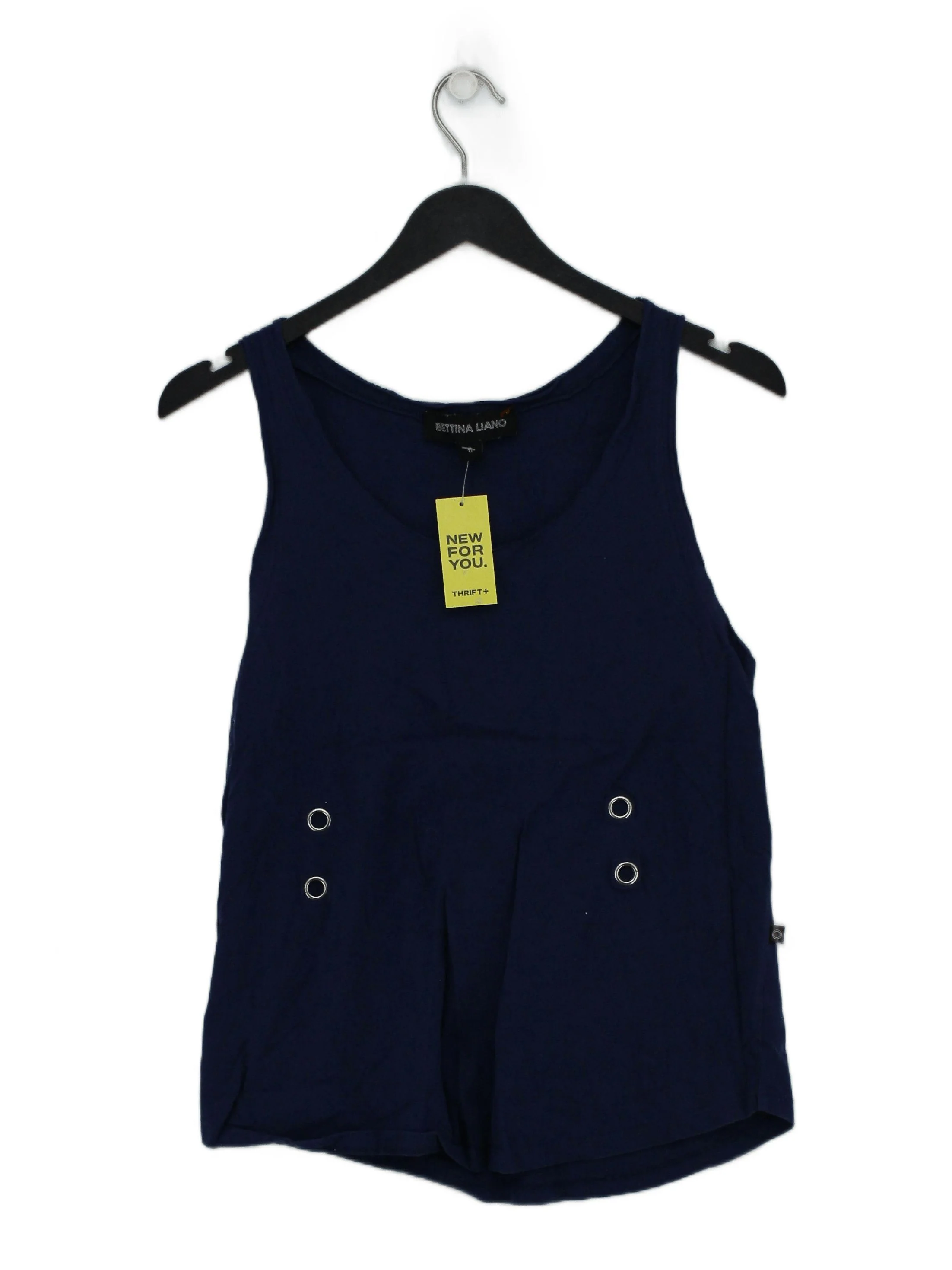 Bettina Liano Women's T-Shirt UK 6 Blue 100% Other Sleeveless Round Neck Basic