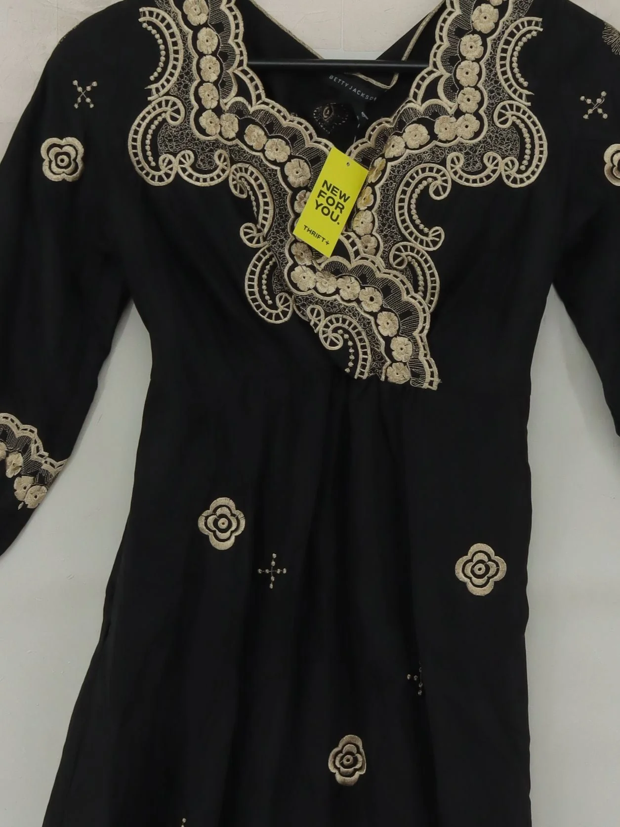 Betty Jackson A-Line Midi Dress UK8 in Black - Image 3