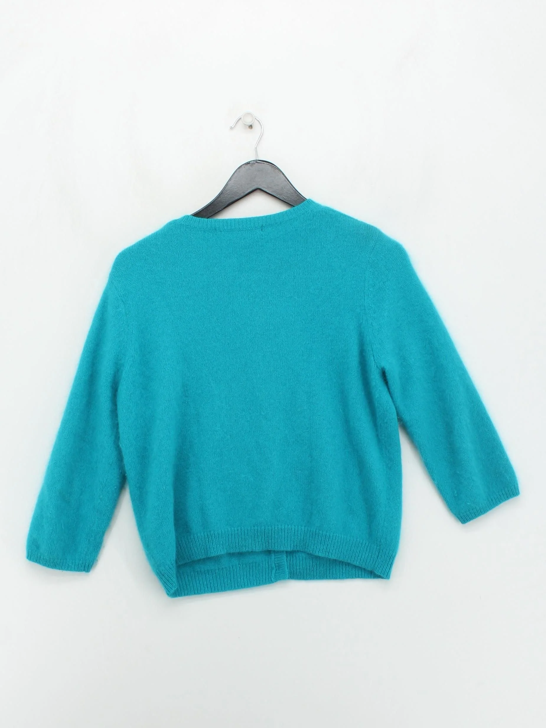 Betty Jackson Women's Cardigan UK 16 Blue Angora with Polyamide Cardigan - Image 2