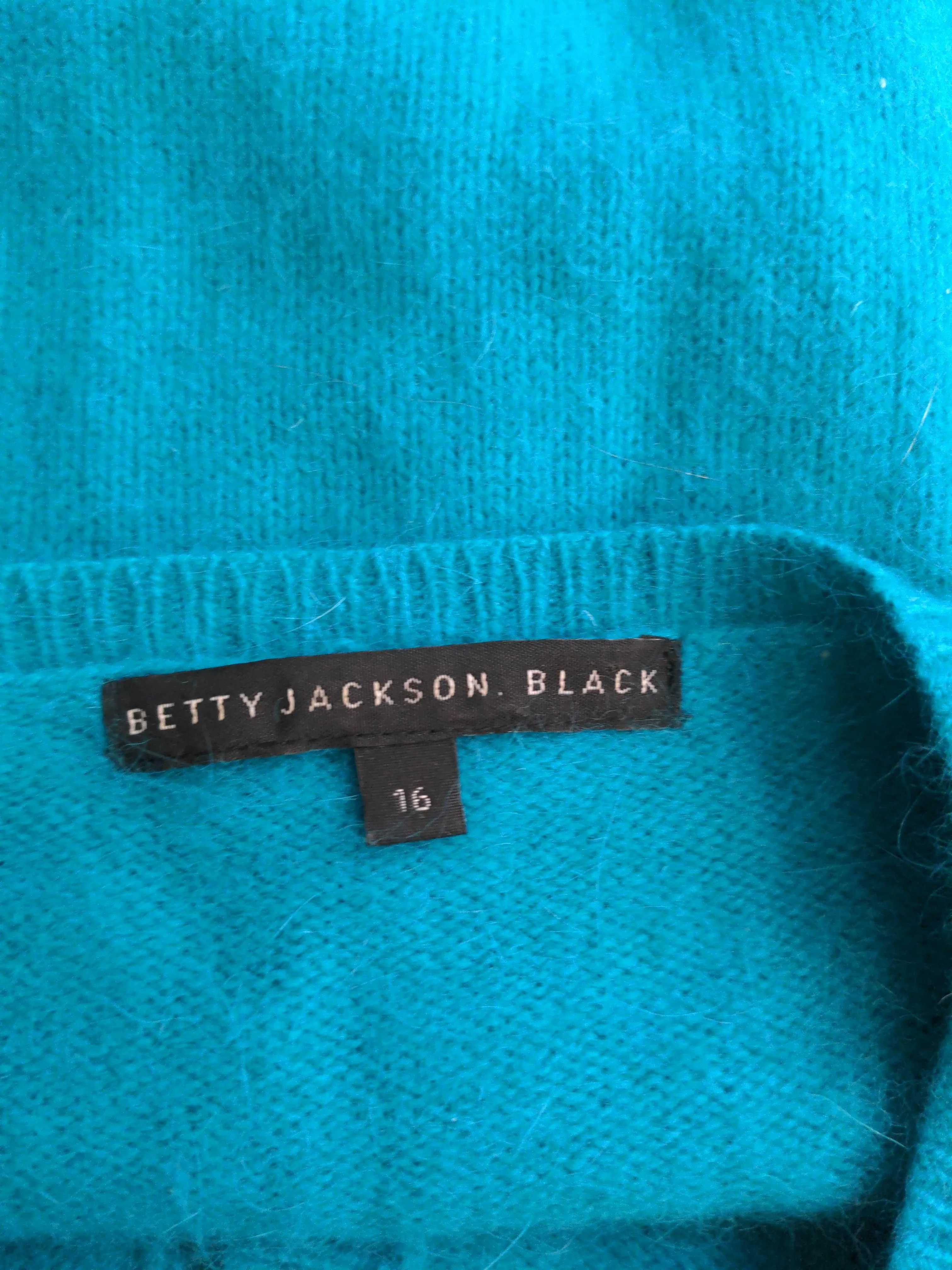 Betty Jackson Women's Cardigan UK 16 Blue Angora with Polyamide Cardigan - Image 5