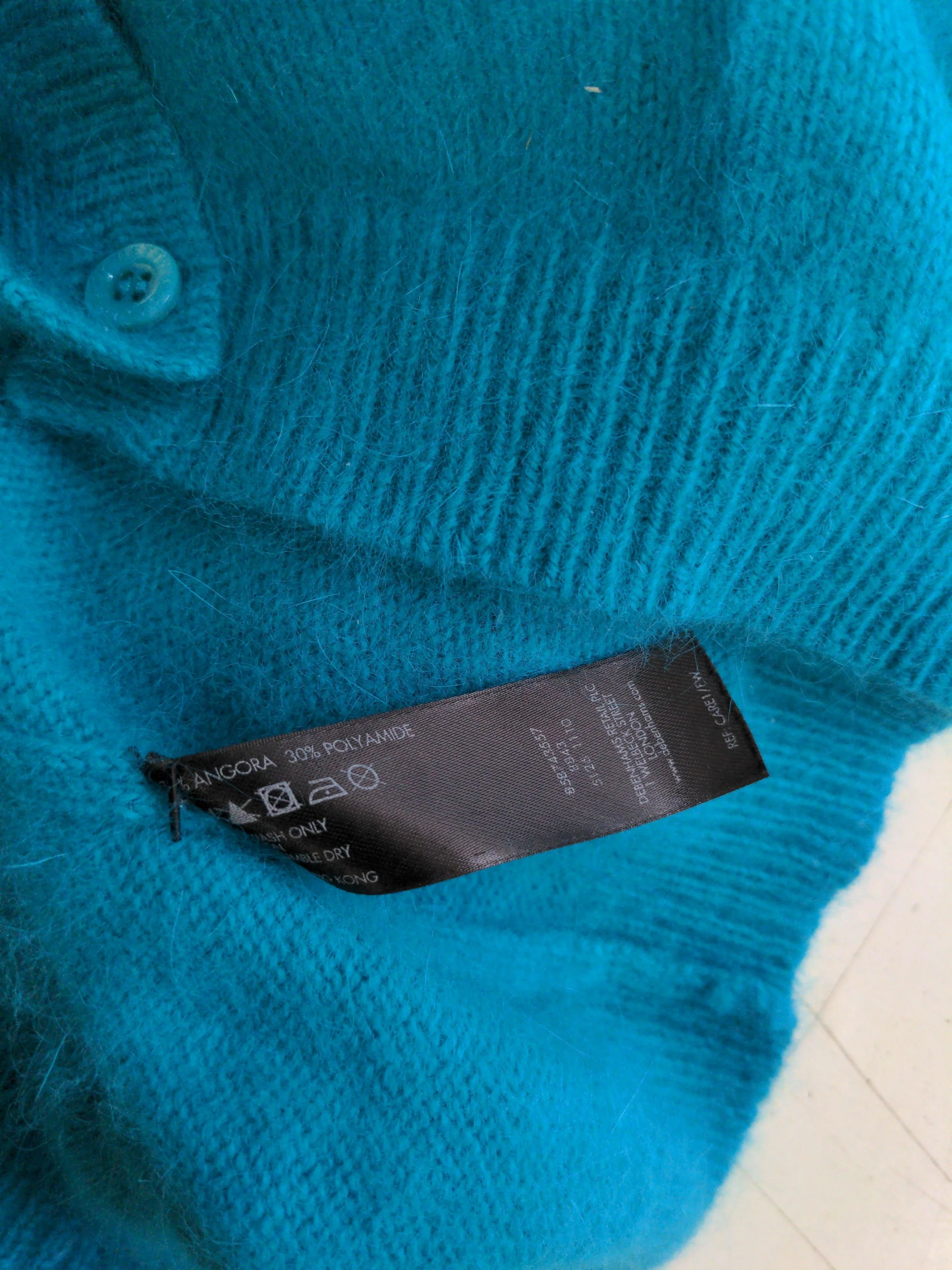 Betty Jackson Women's Cardigan UK 16 Blue Angora with Polyamide Cardigan - Image 6