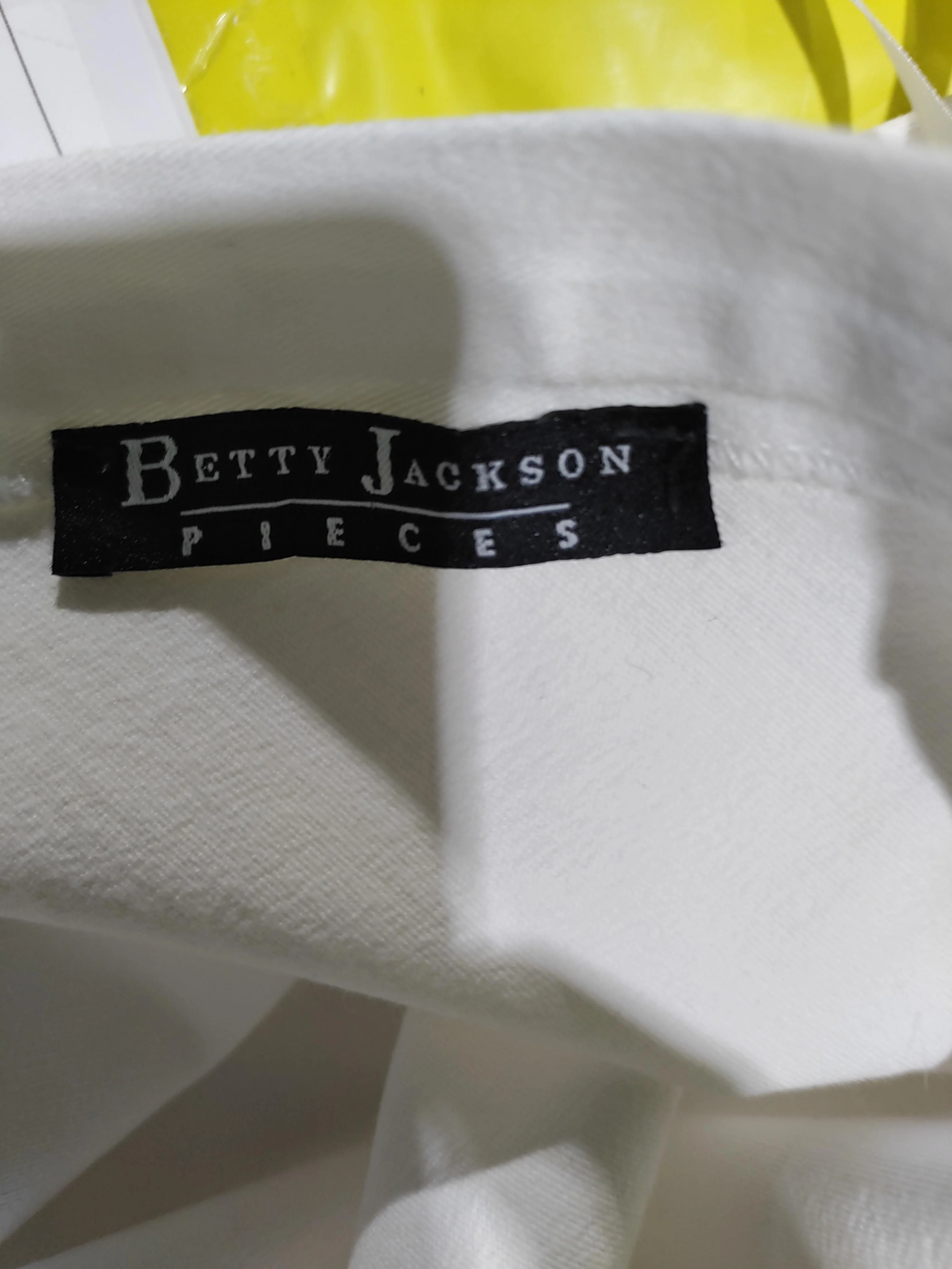 Betty Jackson Women's Midi Skirt L White 100% Other Midi Straight & Pencil - Image 6