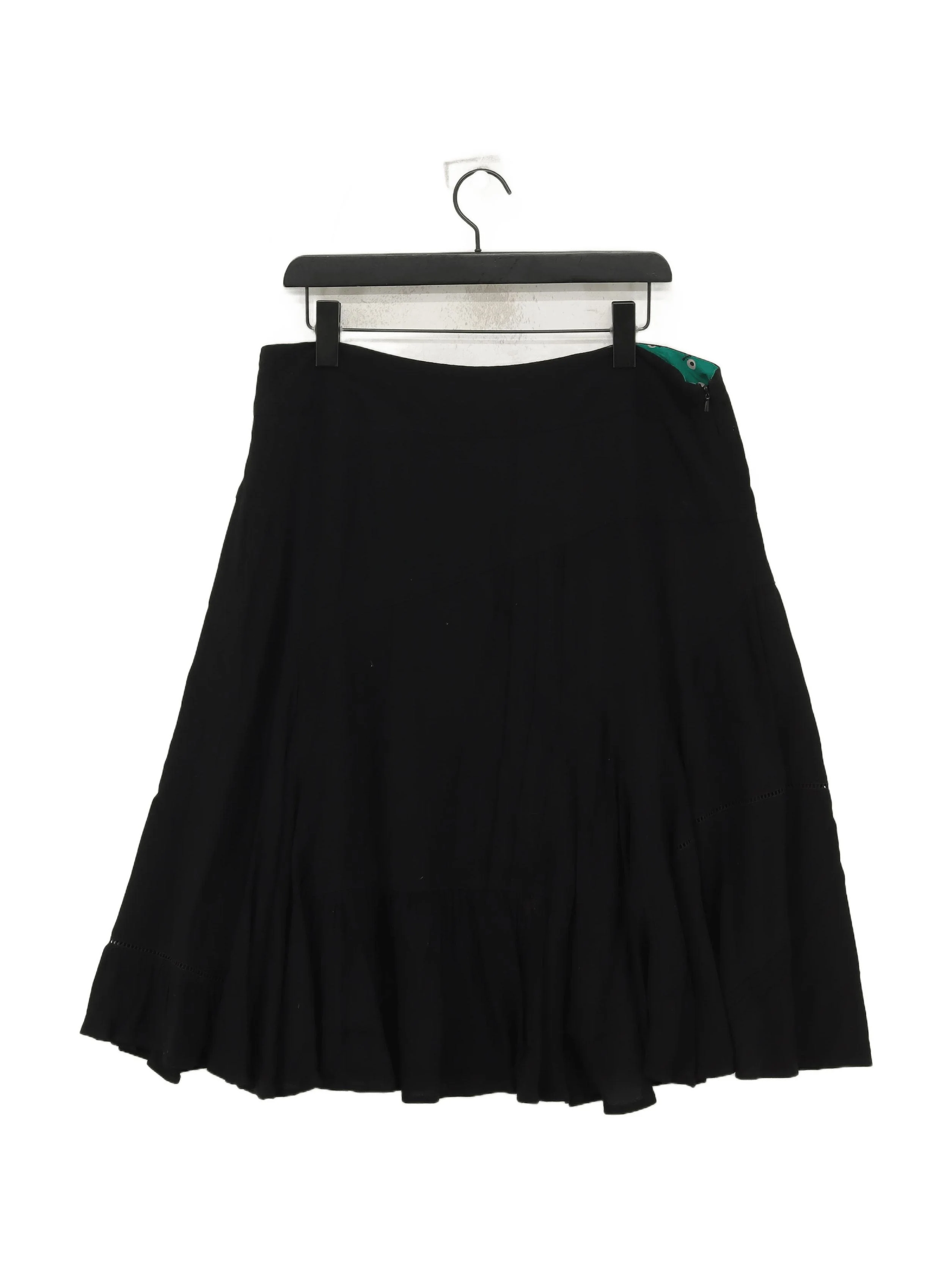 Betty Jackson Women's Mini Skirt UK 16 Black Viscose with Acetate Short Mini