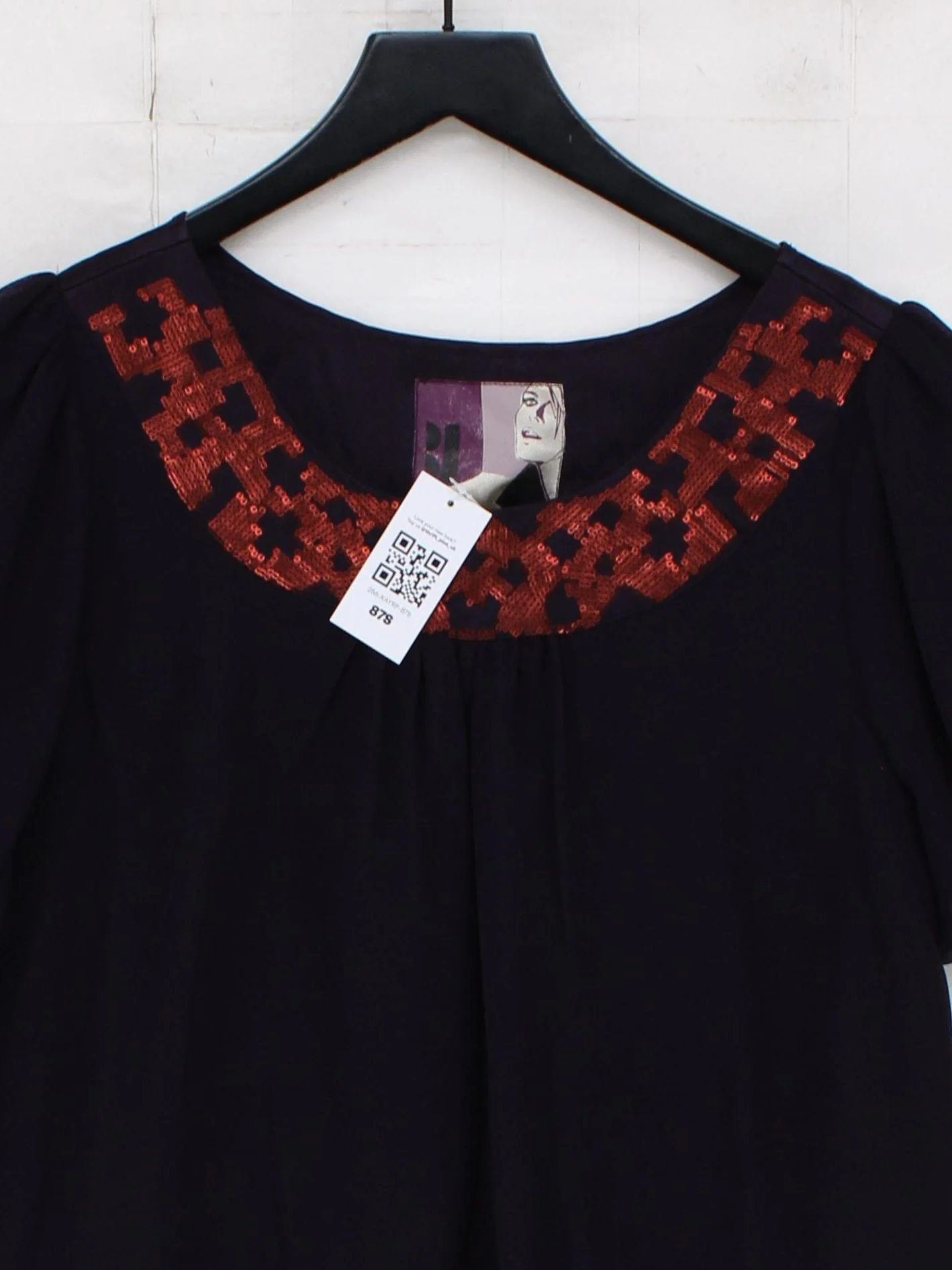 Betty Jackson Women's Top UK 12 Black 100% Polyester Basic - Image 3
