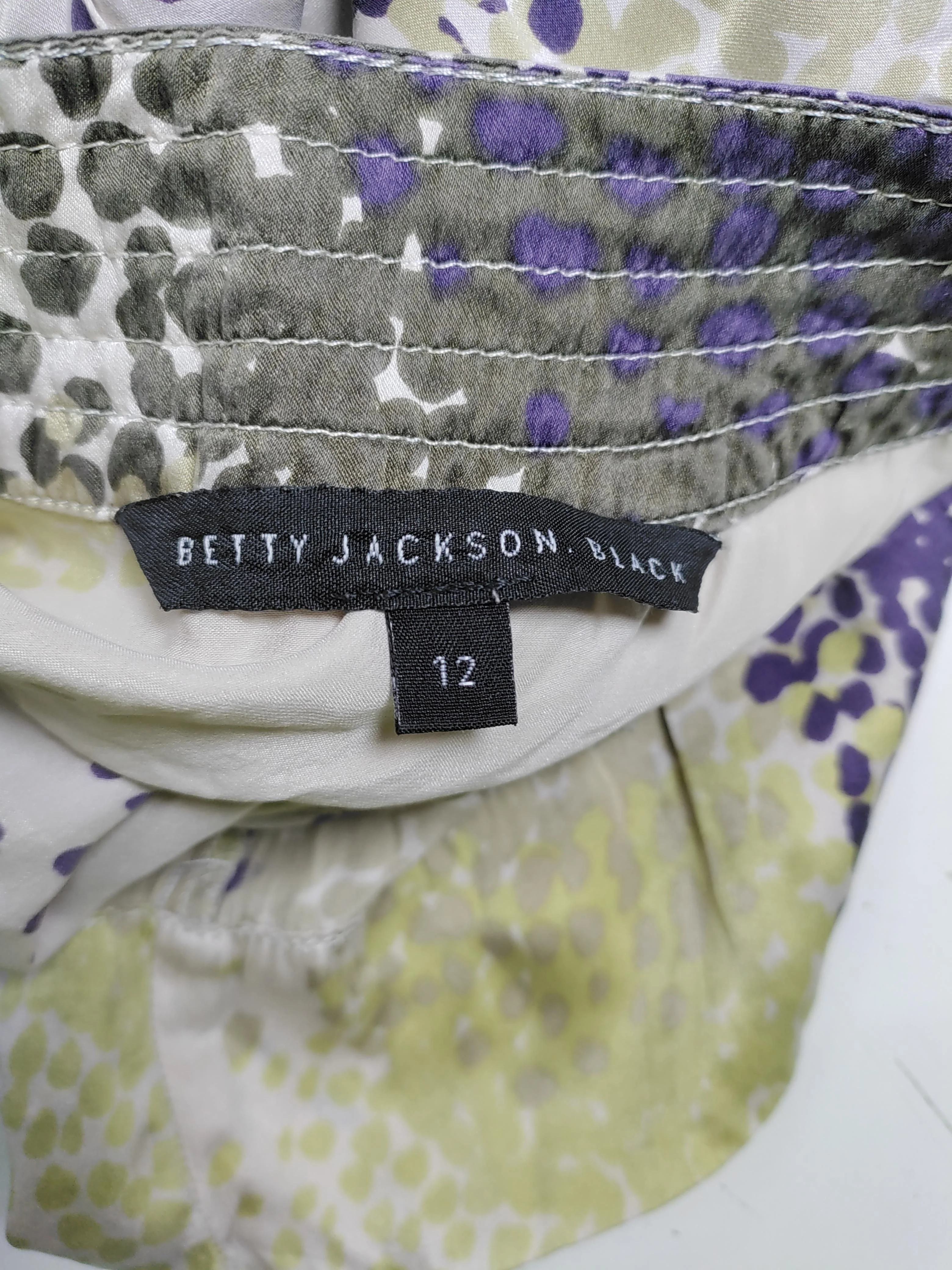 Betty Jackson Women's Top UK 12 Multi 100% Other 3/4 Sleeve Crew Neck Tunic - Image 5