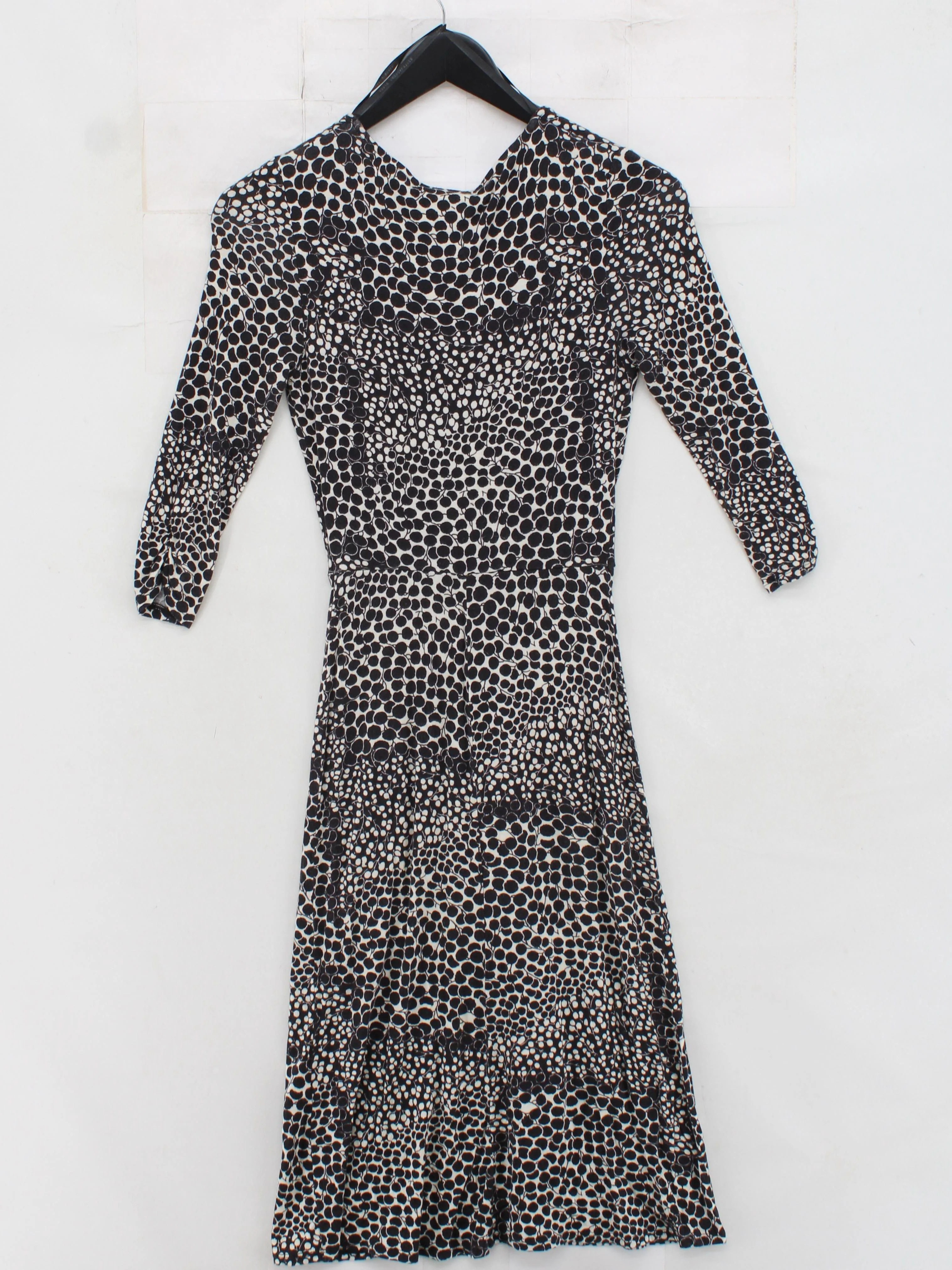 Betty Jackson Wrap Midi Dress UK8 in Black - Image 2
