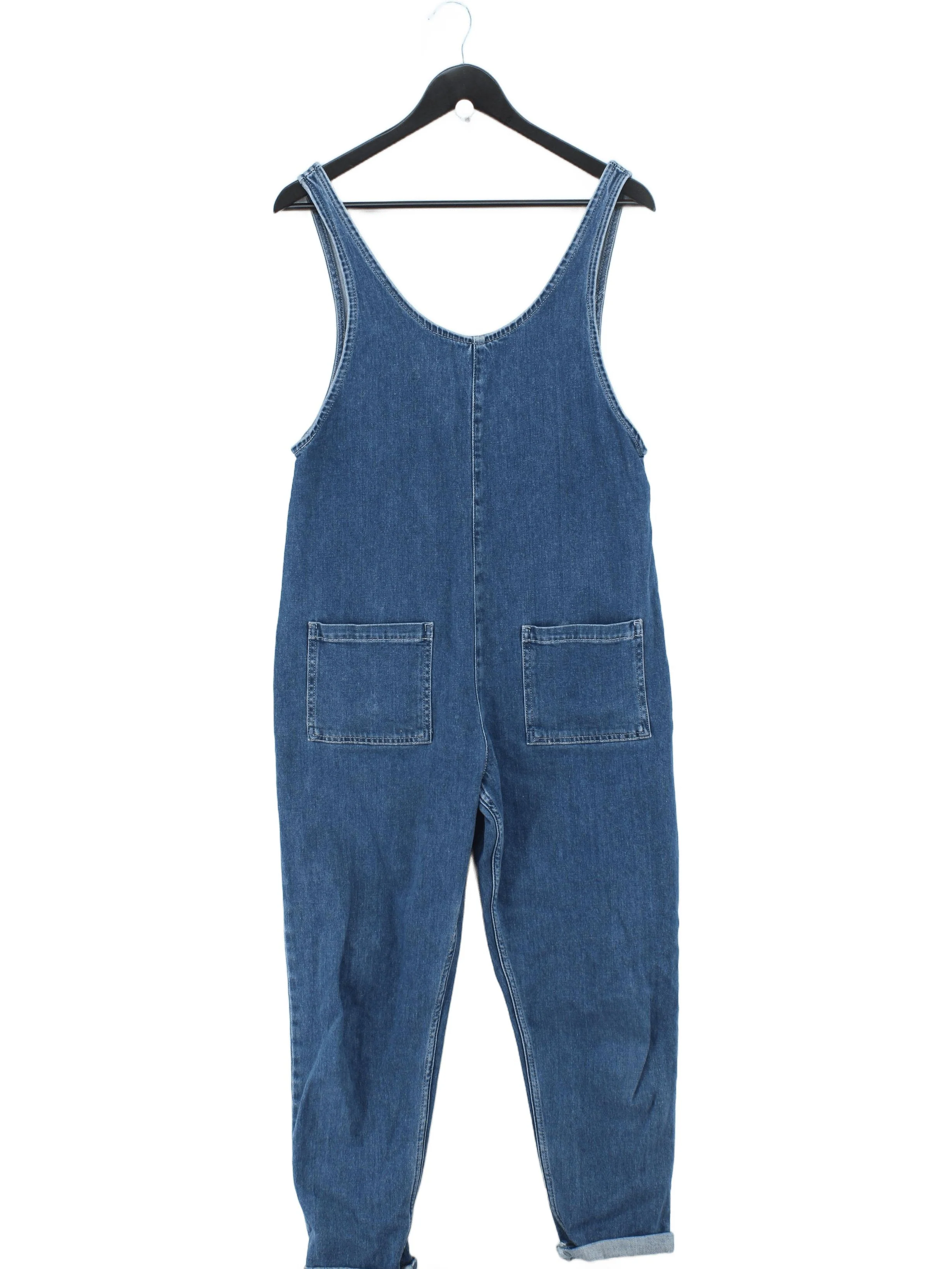 BEYOND NINE Women's Jumpsuit M Blue Cotton with Elastane Tapered Jumpsuit