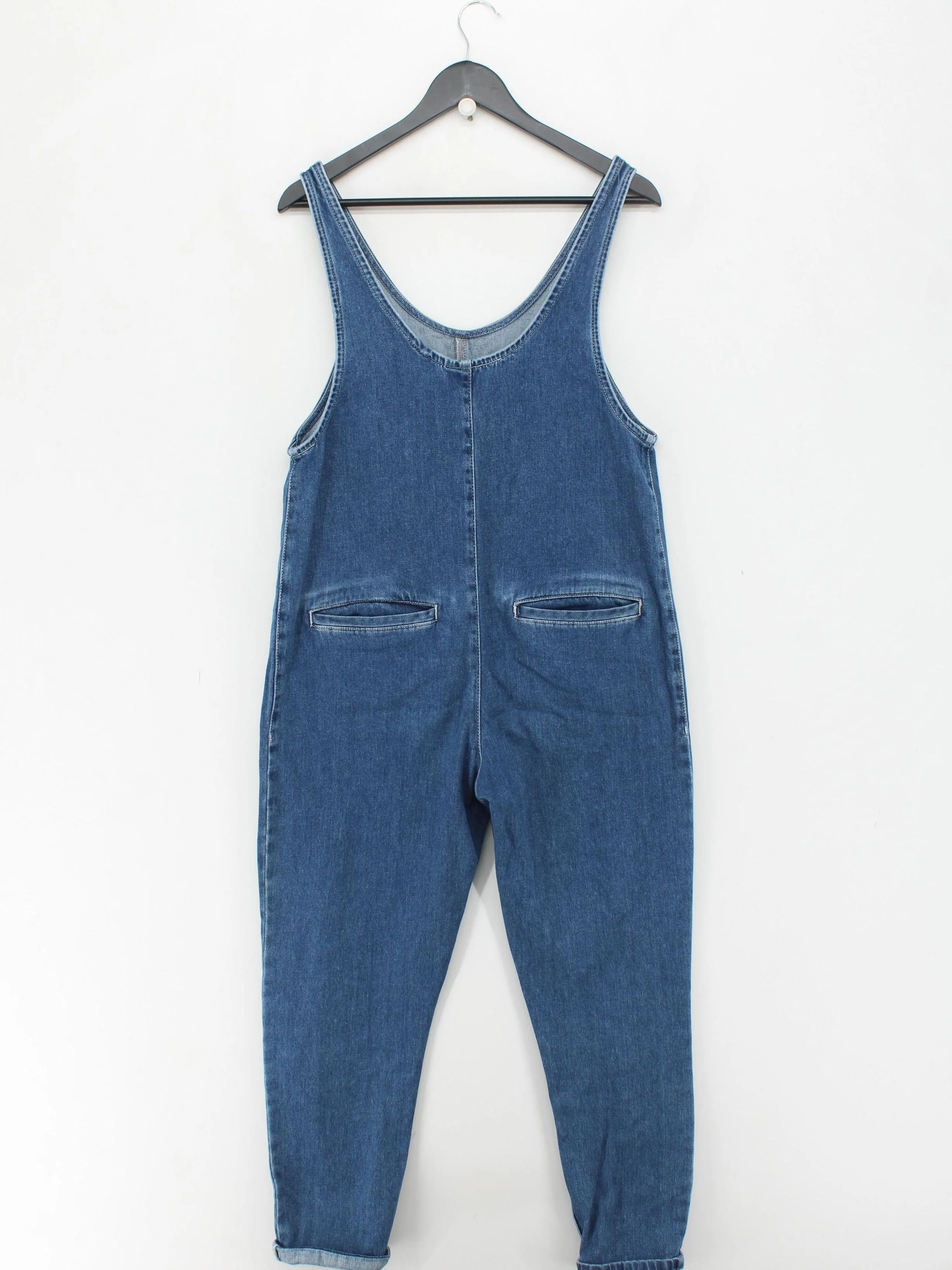 BEYOND NINE Women's Jumpsuit M Blue Cotton with Elastane Tapered Jumpsuit - Image 2