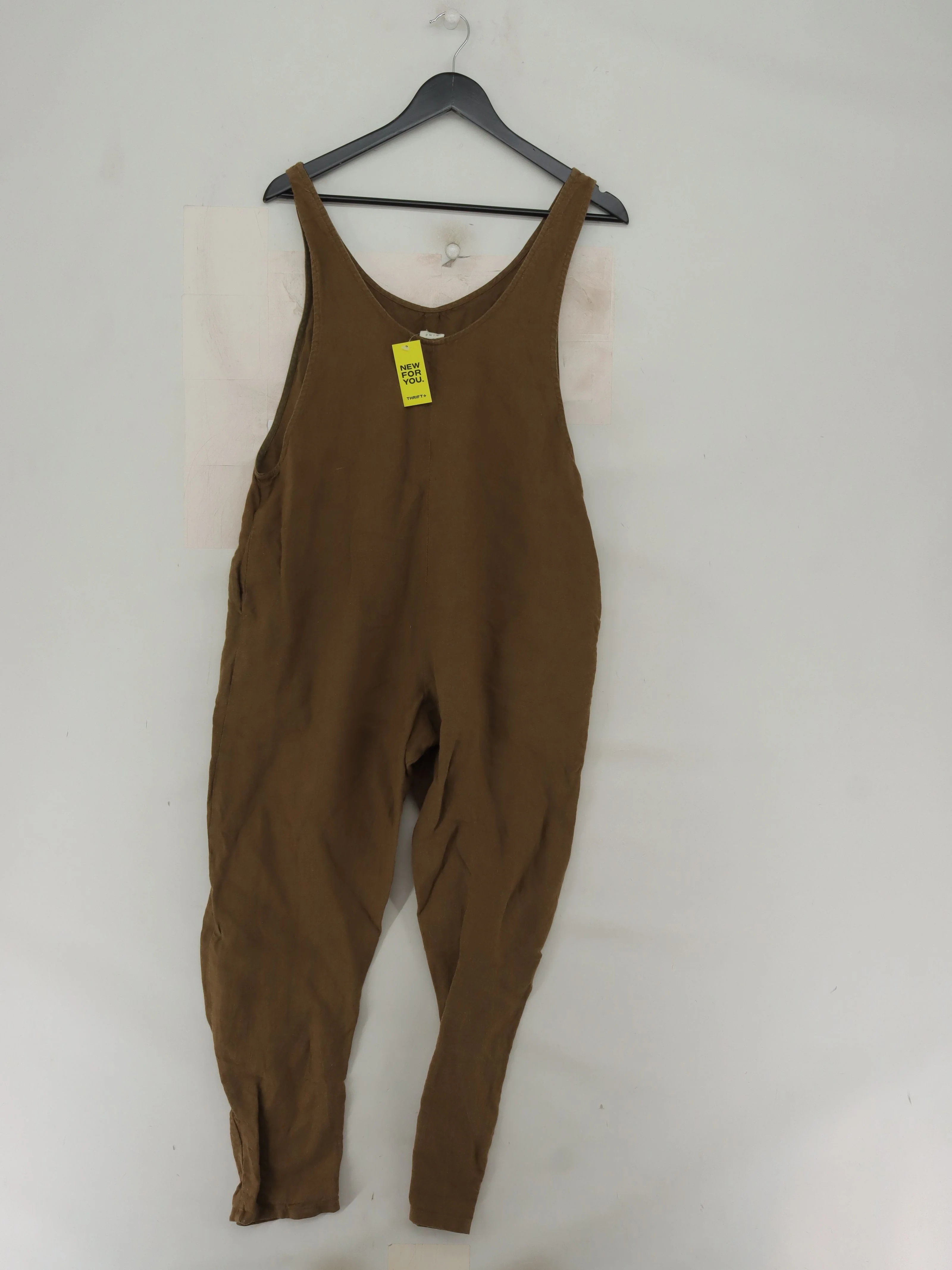 BEYOND NINE Women's Jumpsuit S Brown 100% Linen Tapered Jumpsuit - Image 2