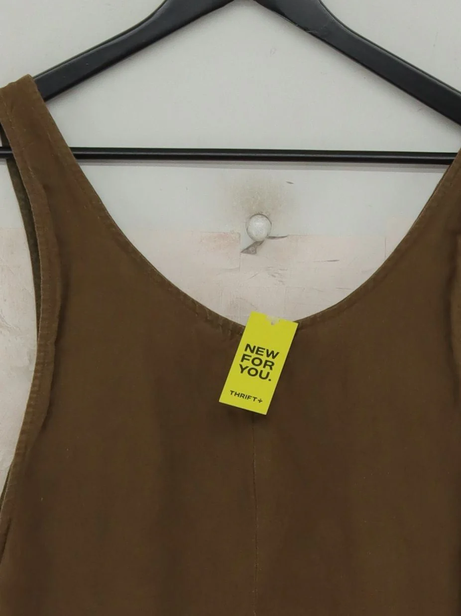 BEYOND NINE Women's Jumpsuit S Brown 100% Linen Tapered Jumpsuit - Image 3