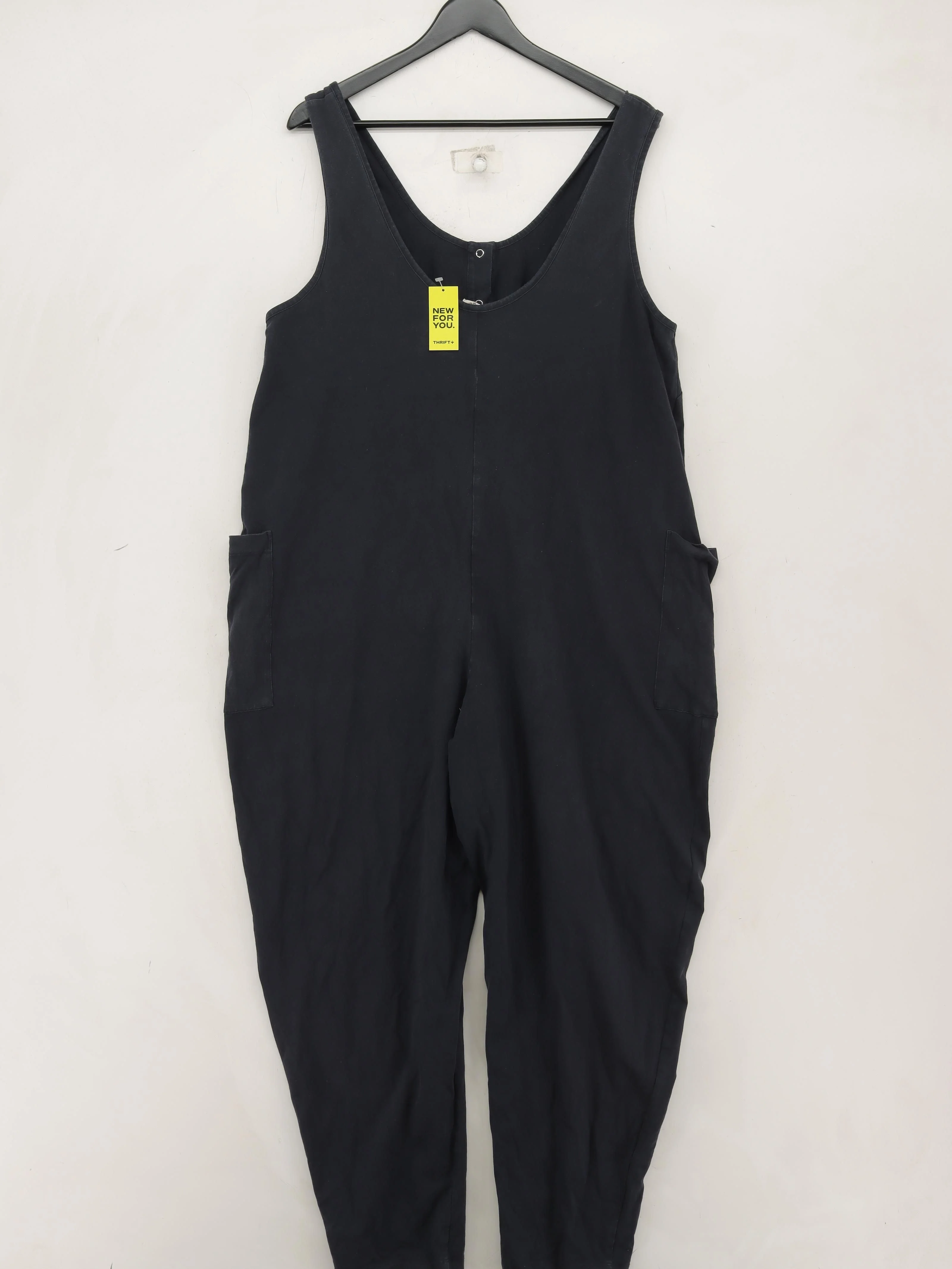 BEYOND NINE Women's Jumpsuit XL Black Cotton with Elastane Wide-Leg Jumpsuit - Image 2