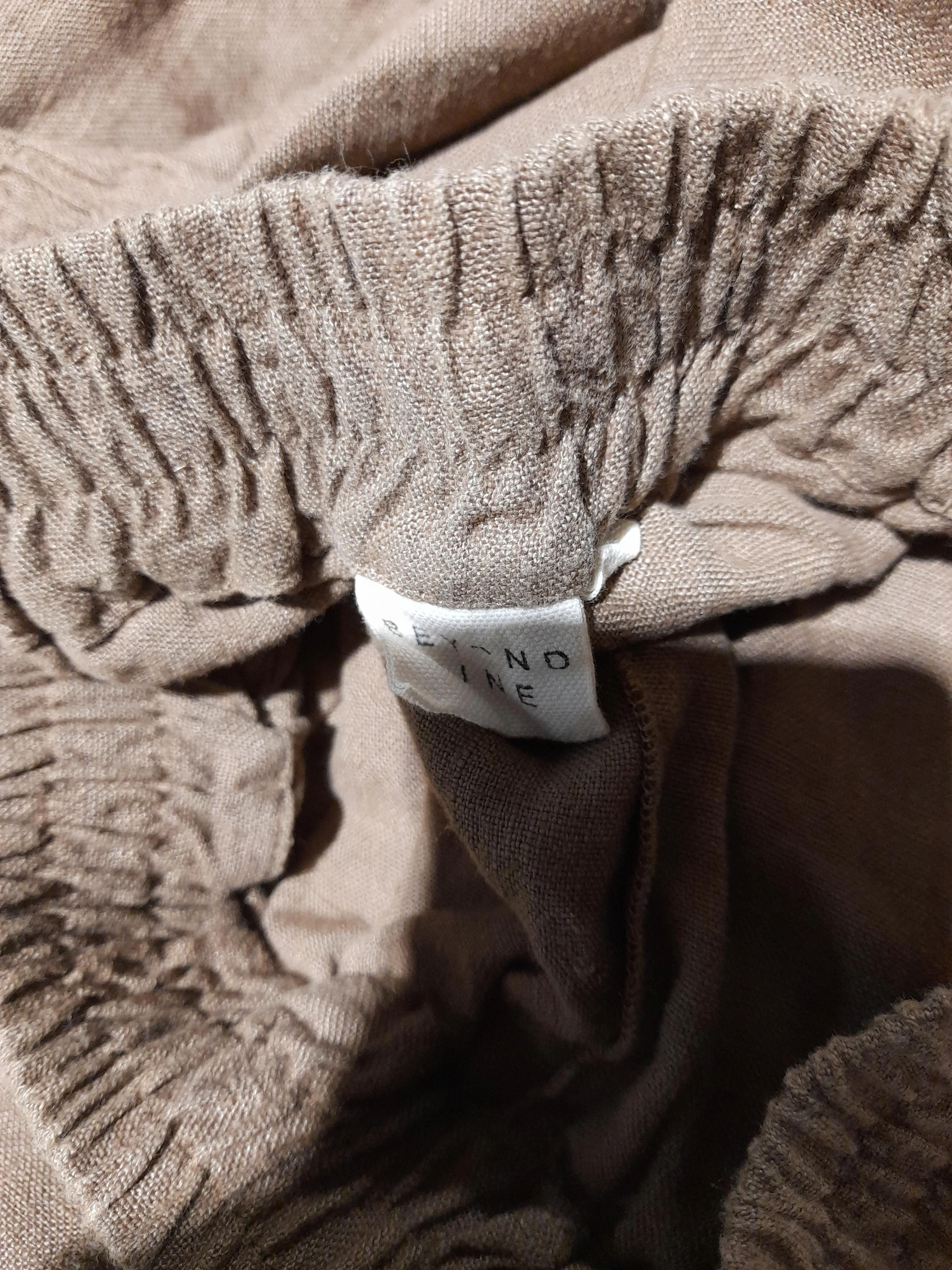 BEYOND NINE Women's Sports Bottoms XS Brown 100% Linen Tapered Sweatpants - Image 5