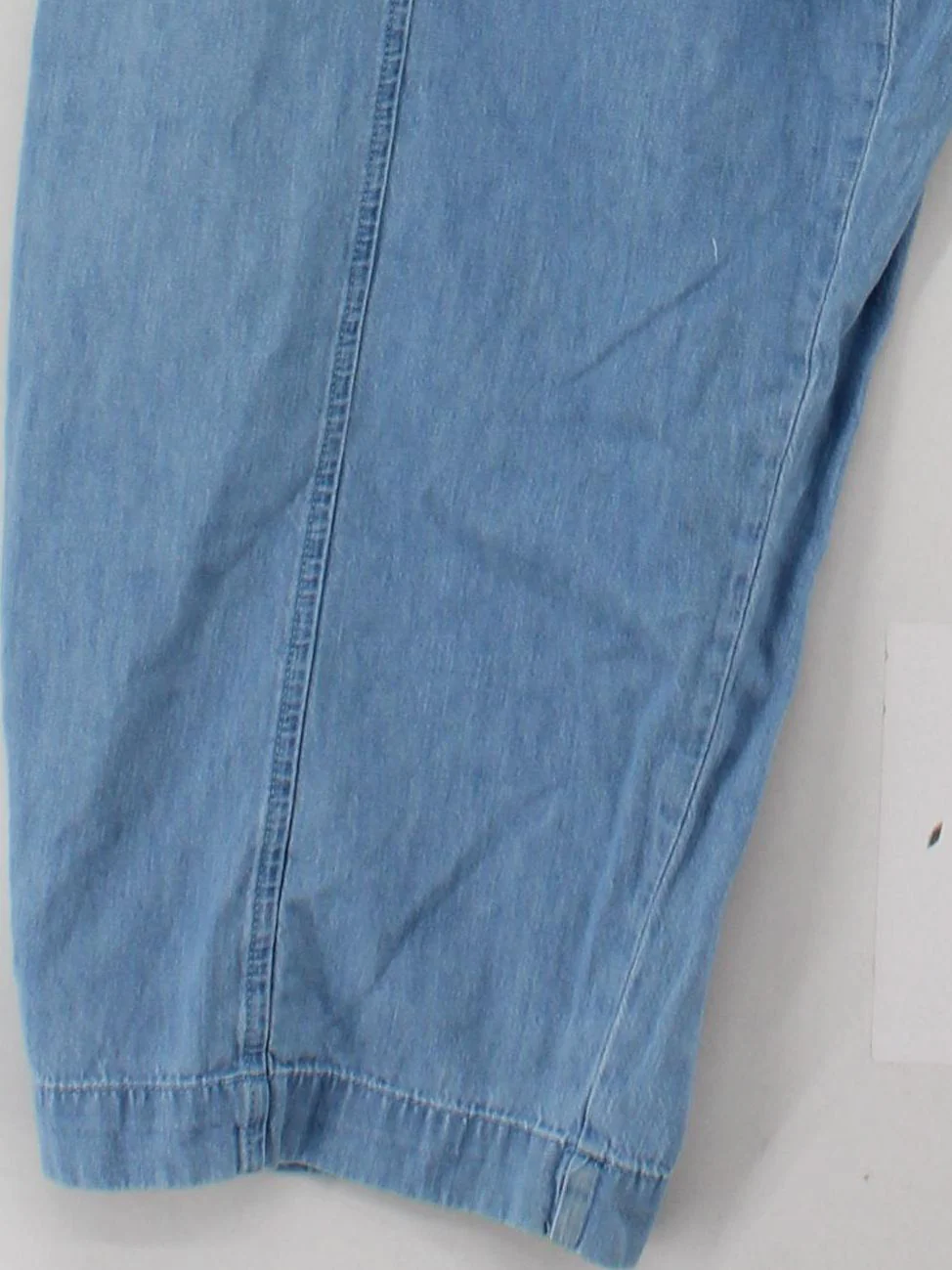 BEYOND NINE Women's Trousers M Blue 100% Cotton Wide-Leg Cropped - Image 4