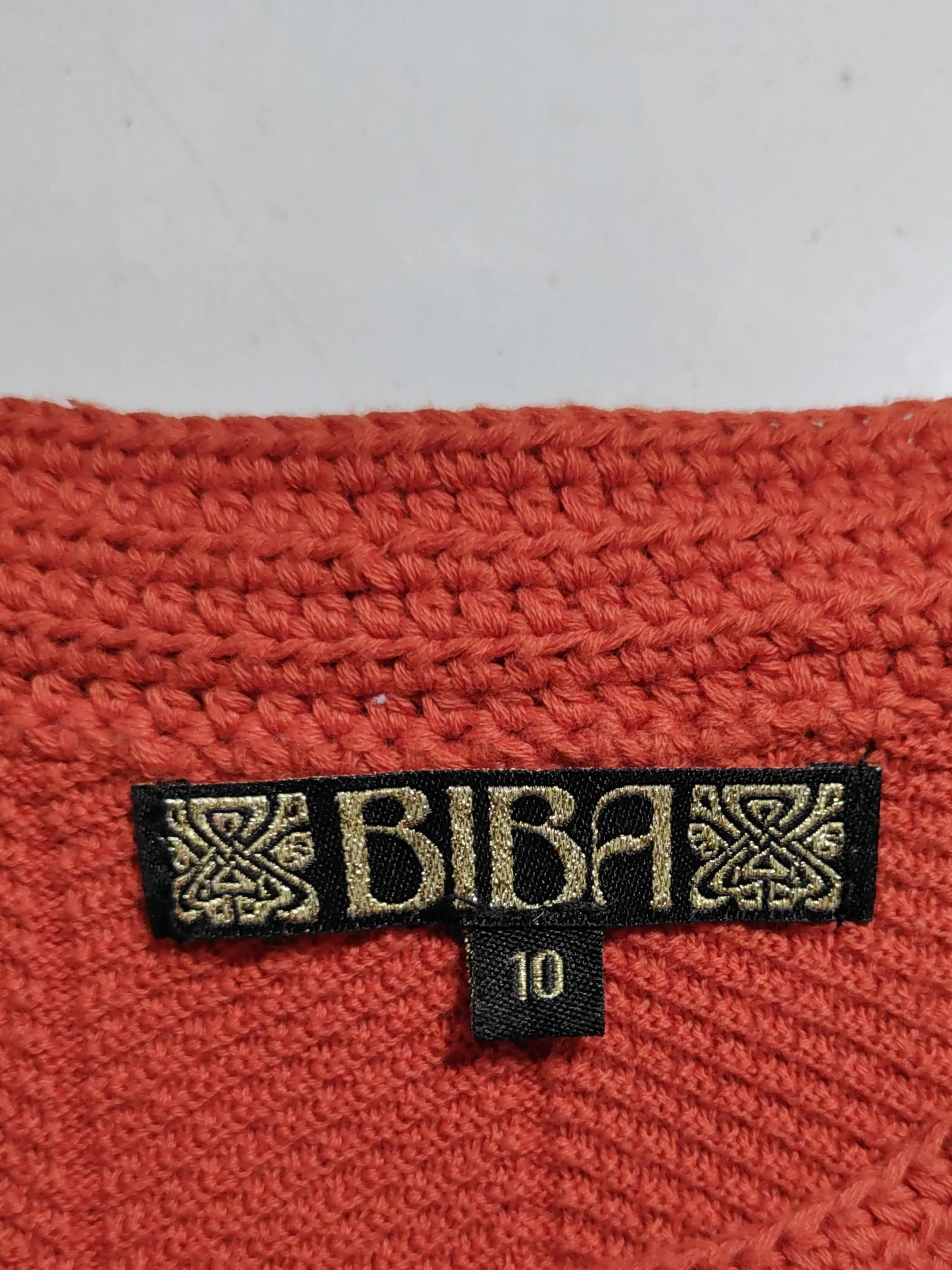 BIBA Bodycon Midi Dress UK10 in Orange - Image 6