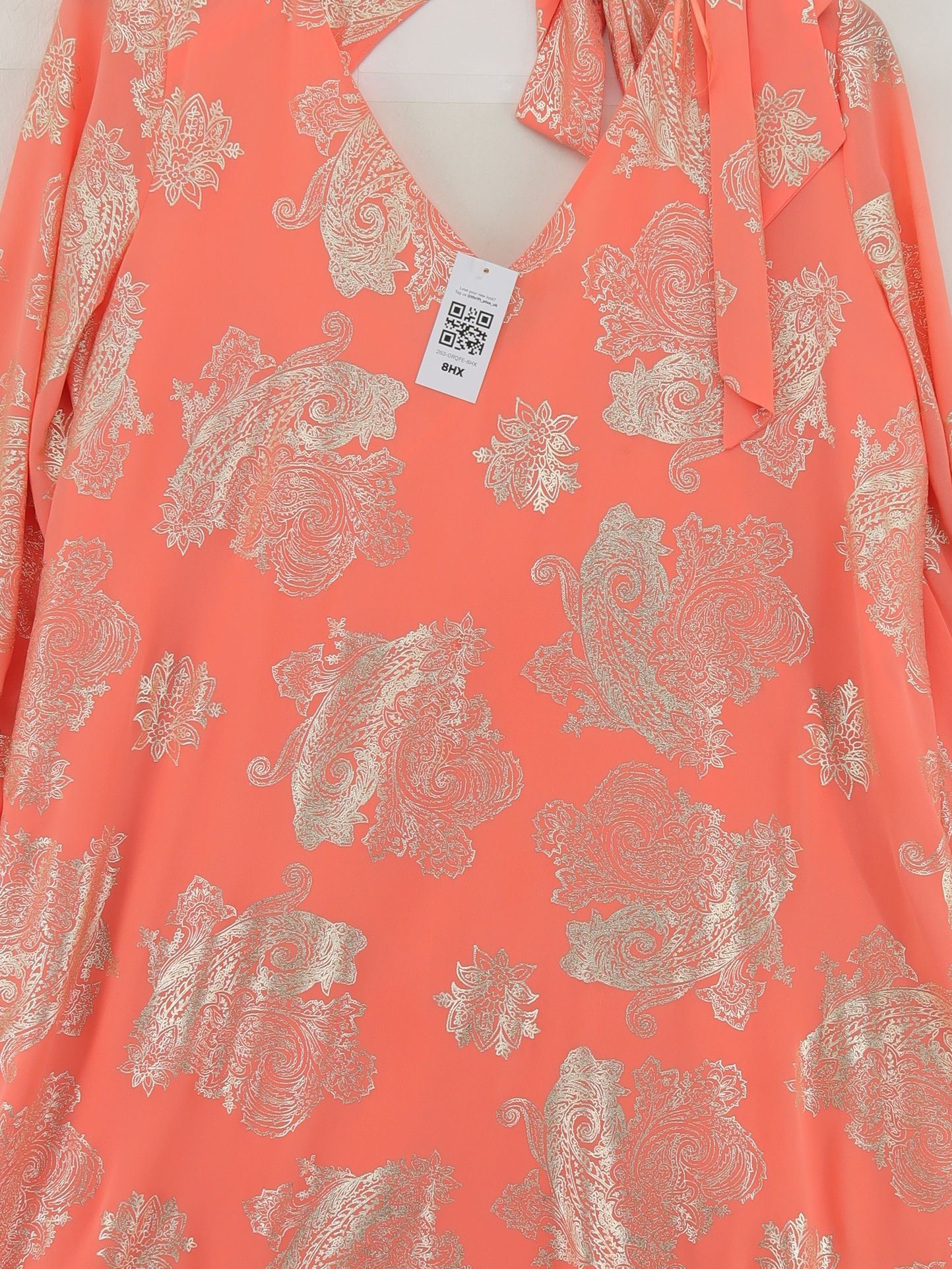 BIBA Mini Dress UK16 in Orange - Image 3