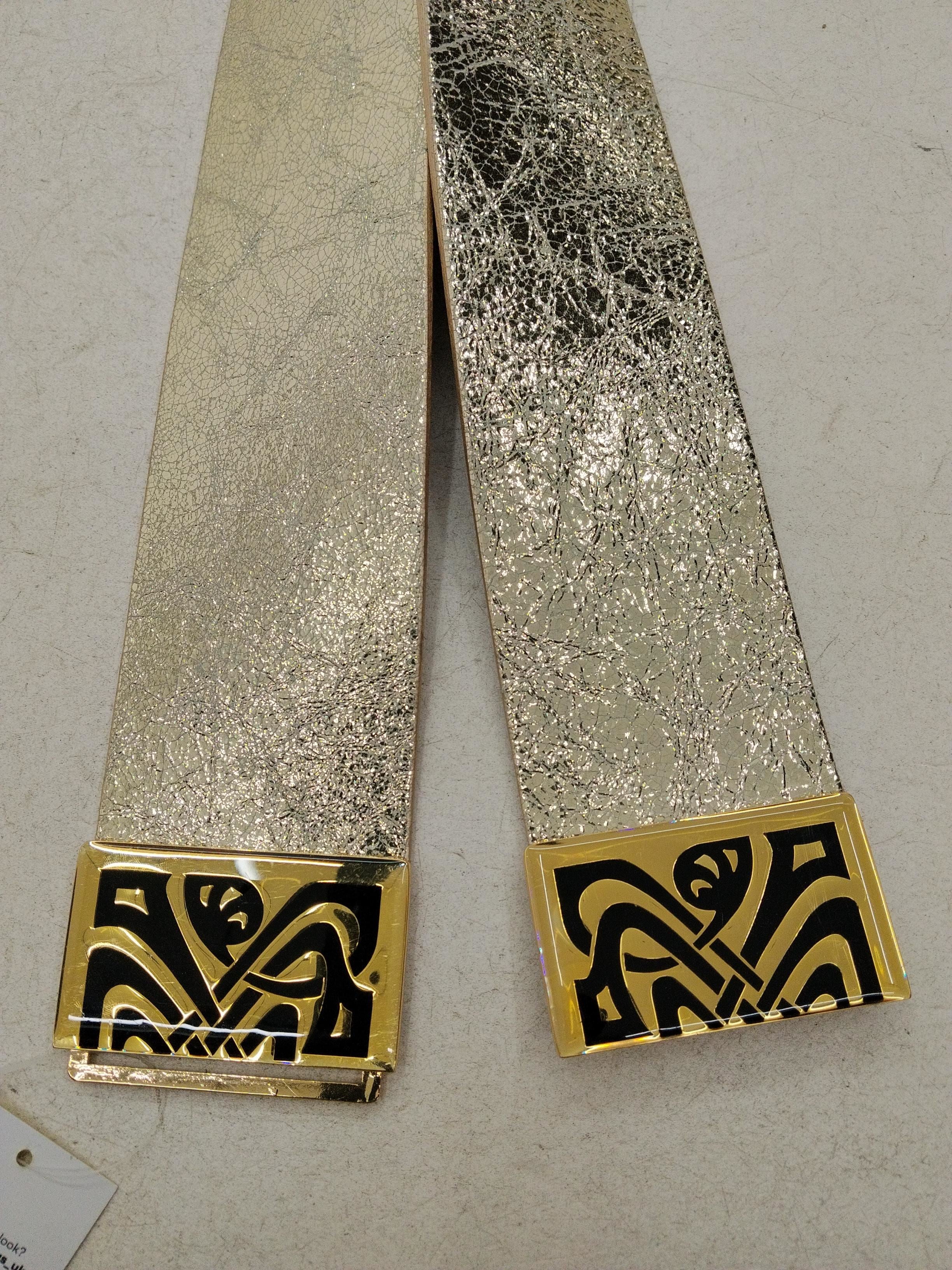 BIBA Women's Belt S Gold 100% Leather Basic Belt - Image 3